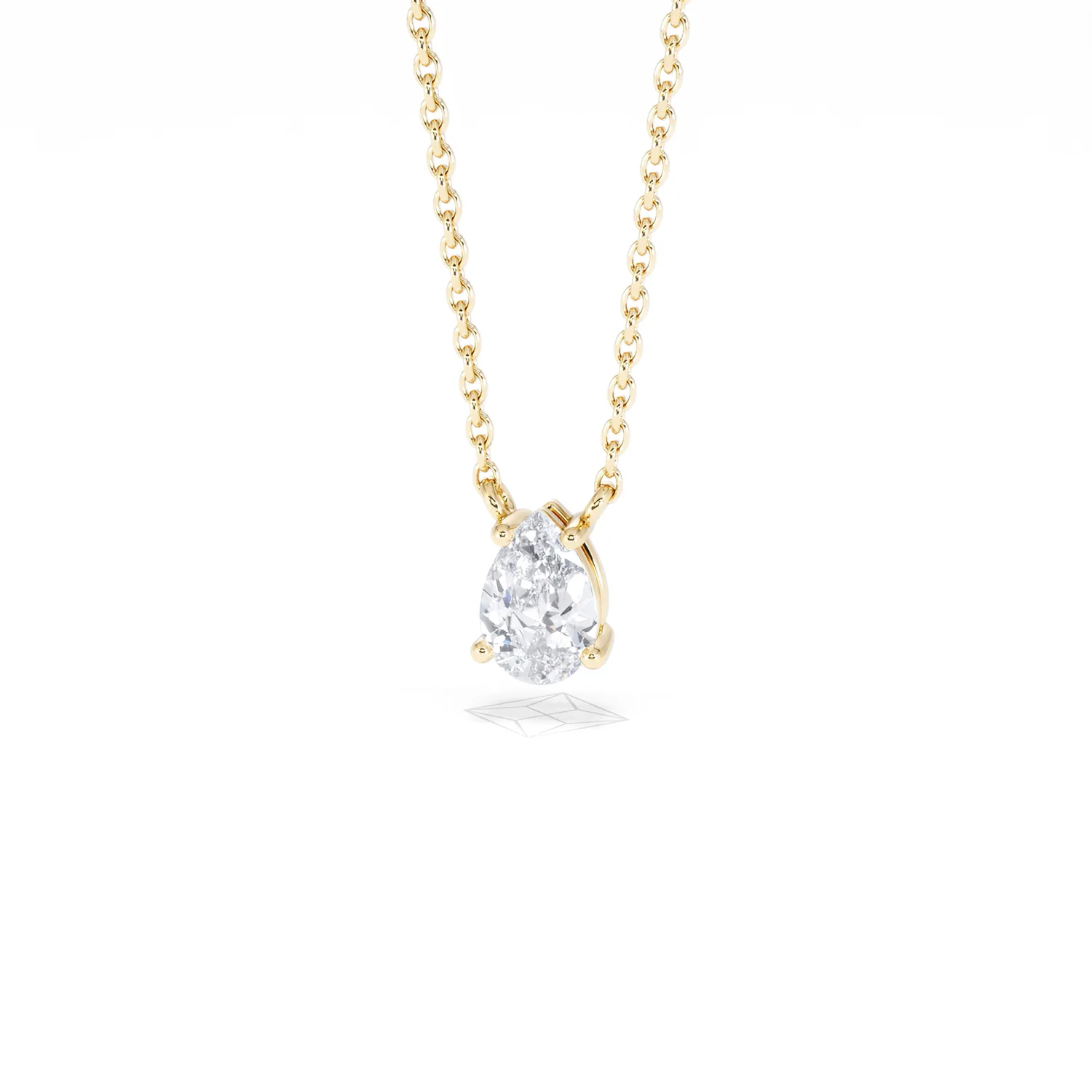 Wanderlust Floating Pear Cut Lab Diamond Solitaire Neclace 0.50ct H/SI in 9K Gold - Image 87