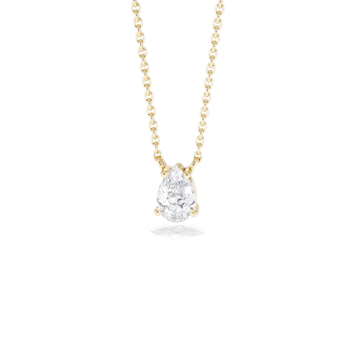 Wanderlust Floating Pear Cut Lab Diamond Solitaire Neclace 0.50ct H/SI in 9K Gold - Image 88