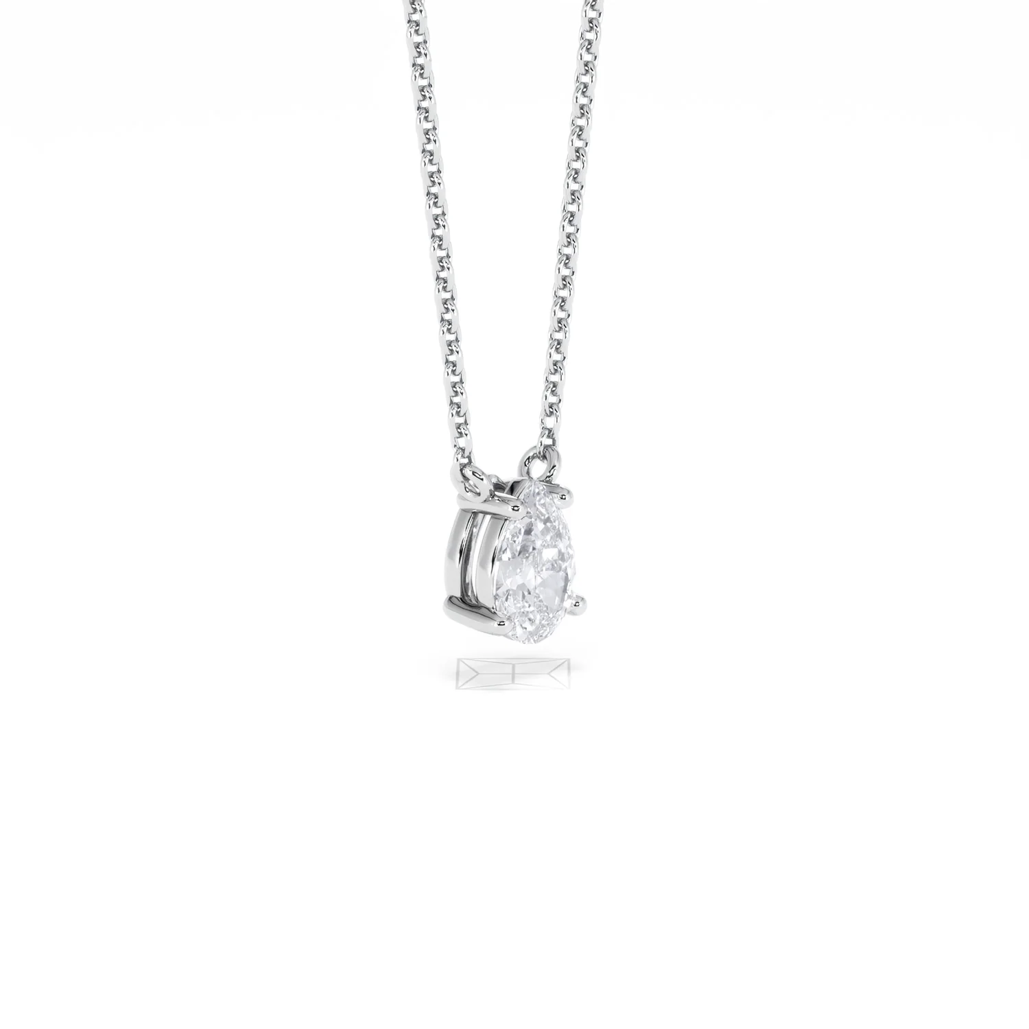 Wanderlust Floating Pear Cut Lab Diamond Solitaire Neclace in 0.50ct H/SI 9K White Gold - Image 21
