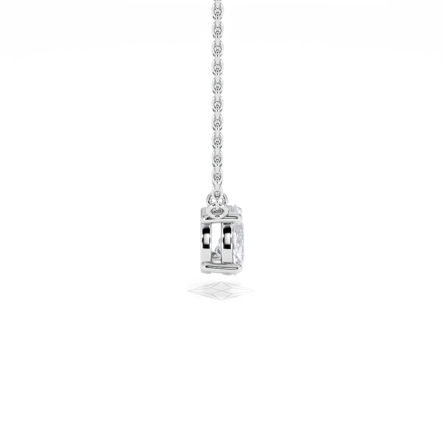 Wanderlust Floating Pear Cut Lab Diamond Solitaire Neclace in 0.50ct H/SI 9K White Gold - Image 31