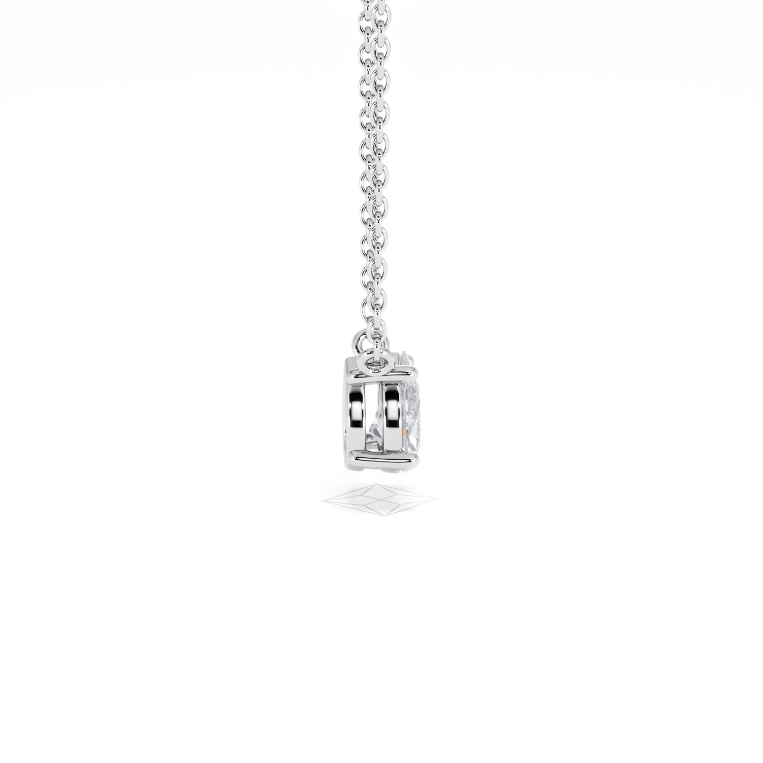 Wanderlust Floating Pear Cut Lab Diamond Solitaire Neclace in 0.50ct H/SI 9K White Gold - Image 32