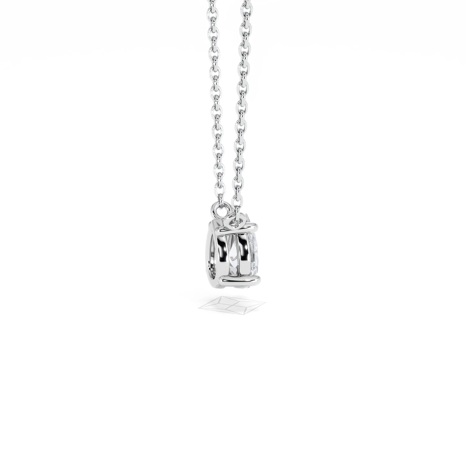 Wanderlust Floating Pear Cut Lab Diamond Solitaire Neclace in 0.50ct H/SI 9K White Gold - Image 35