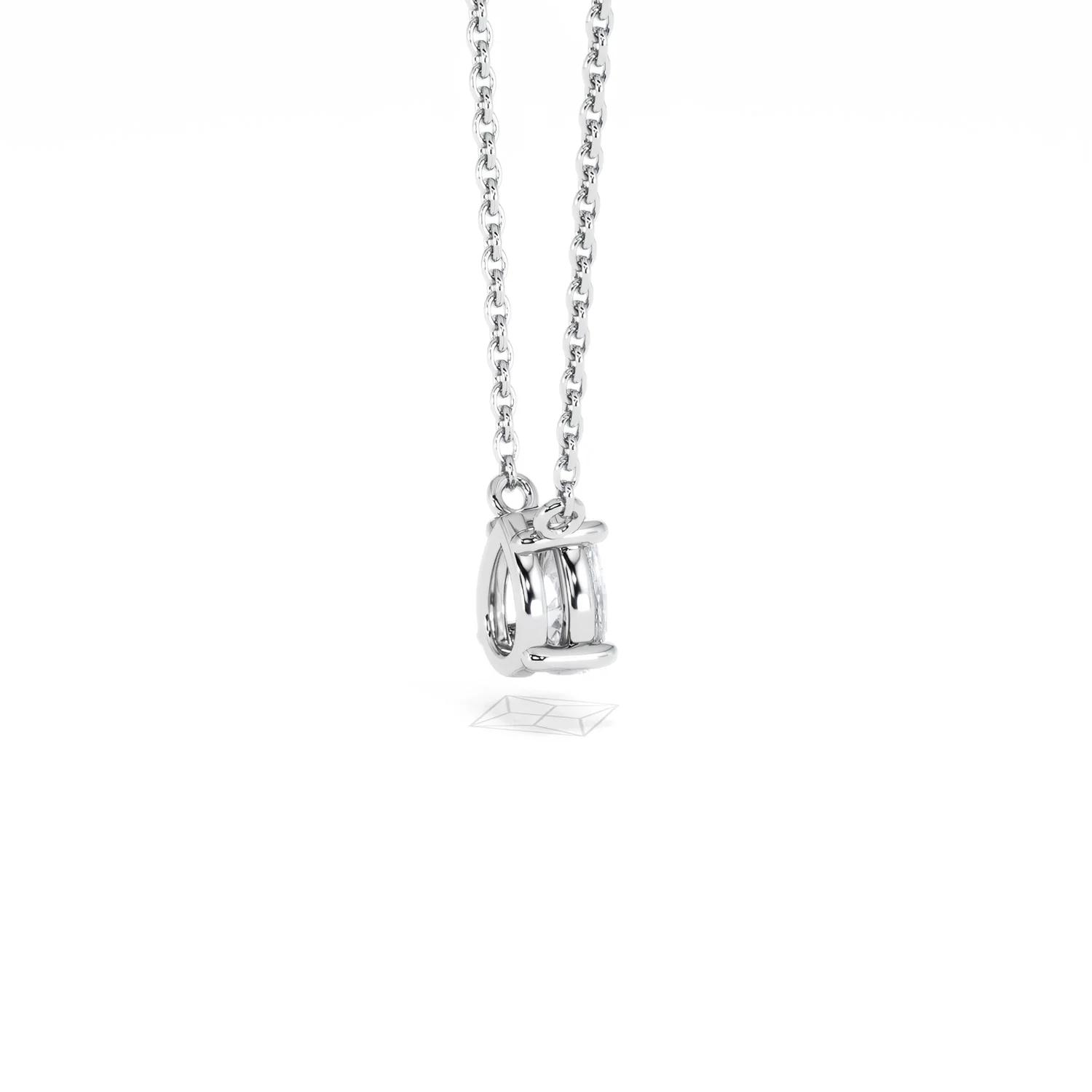 Wanderlust Floating Pear Cut Lab Diamond Solitaire Neclace in 0.50ct H/SI 9K White Gold - Image 37
