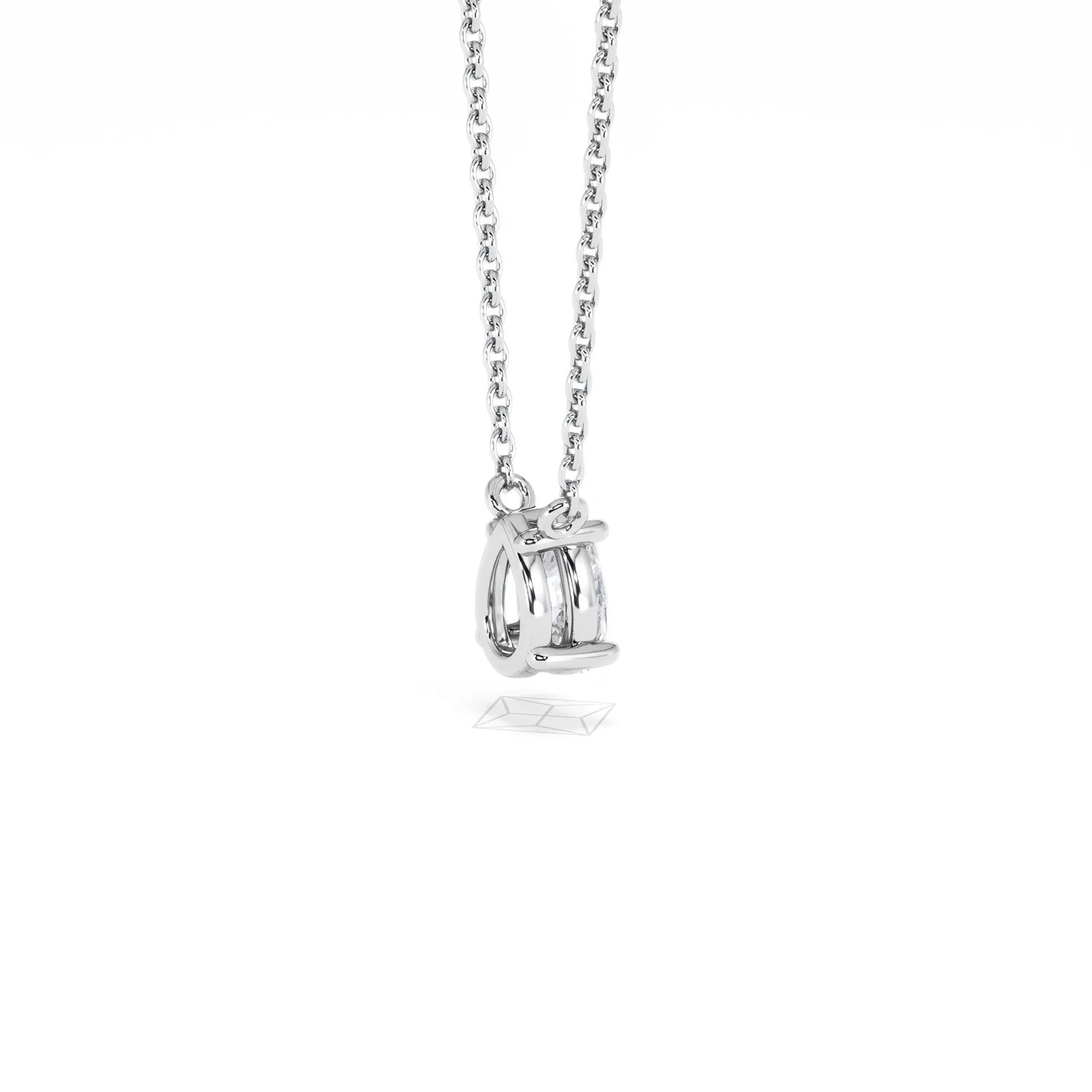 Wanderlust Floating Pear Cut Lab Diamond Solitaire Neclace in 0.50ct H/SI 9K White Gold - Image 38