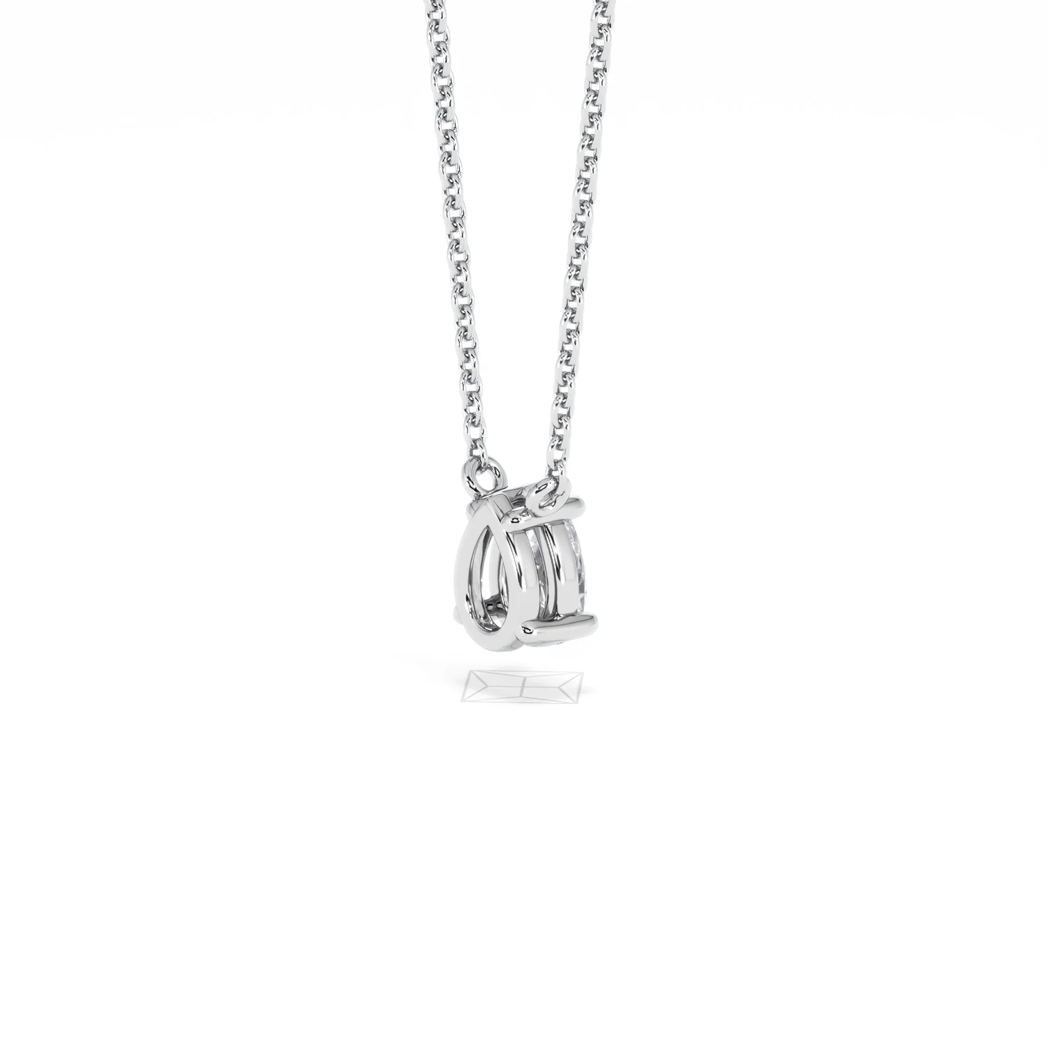 Wanderlust Floating Pear Cut Lab Diamond Solitaire Neclace in 0.50ct H/SI 9K White Gold - Image 40