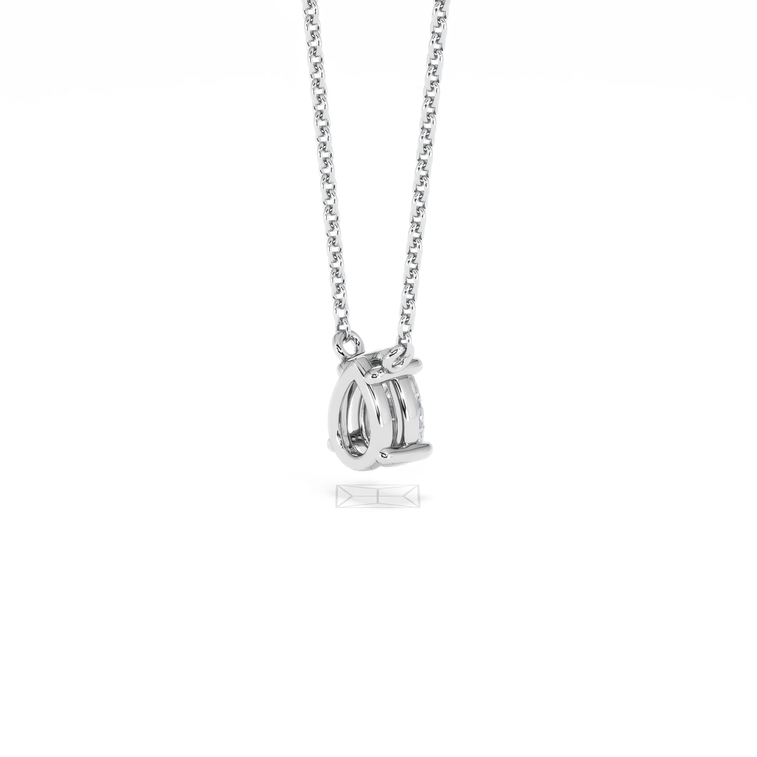 Wanderlust Floating Pear Cut Lab Diamond Solitaire Neclace in 0.50ct H/SI 9K White Gold - Image 41