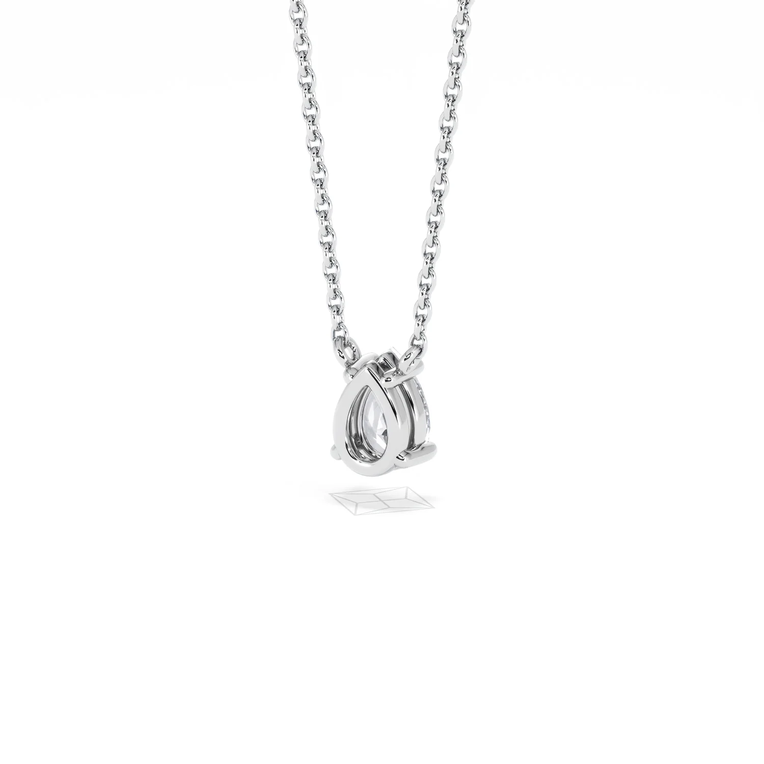 Wanderlust Floating Pear Cut Lab Diamond Solitaire Neclace in 0.50ct H/SI 9K White Gold - Image 45