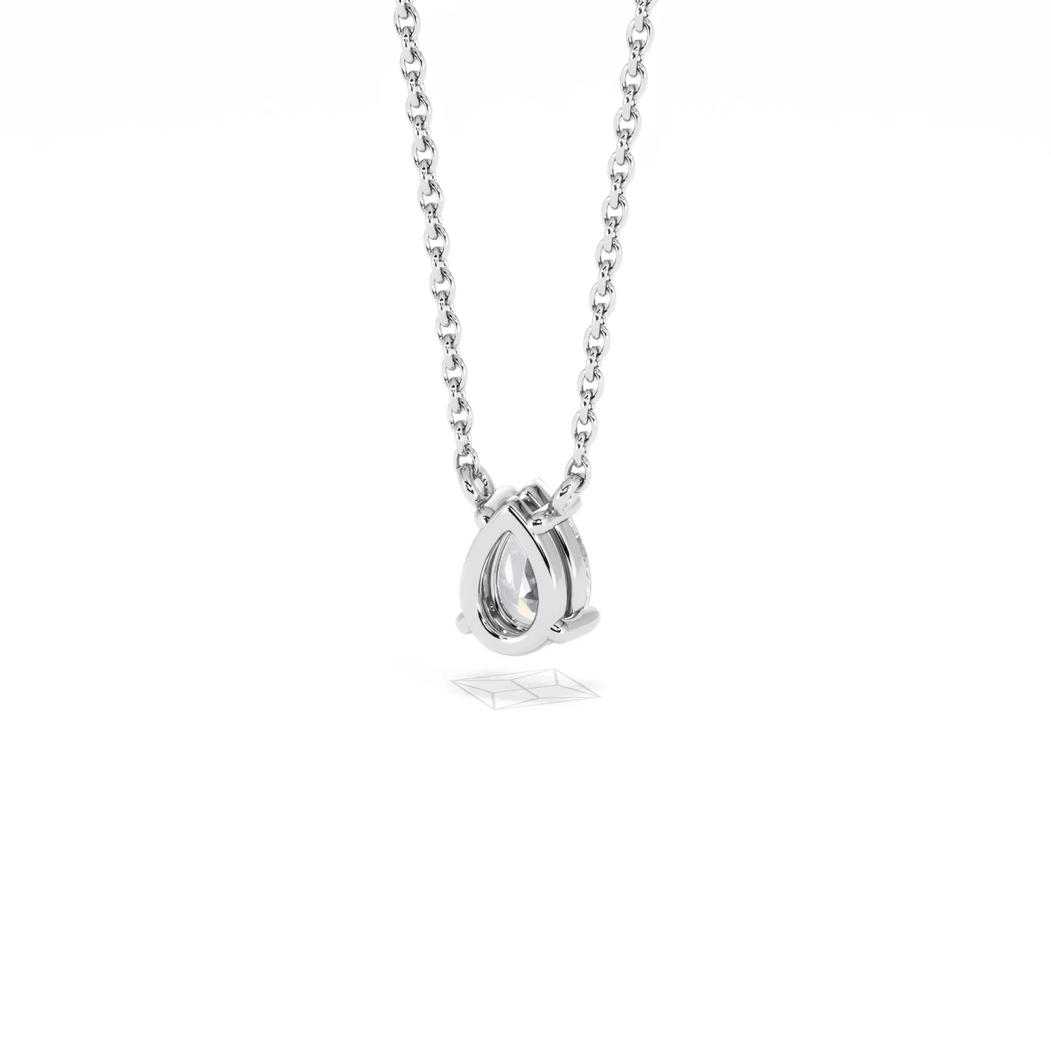Wanderlust Floating Pear Cut Lab Diamond Solitaire Neclace in 0.50ct H/SI 9K White Gold - Image 46