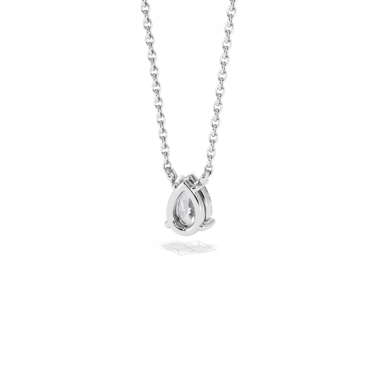 Wanderlust Floating Pear Cut Lab Diamond Solitaire Neclace in 0.50ct H/SI 9K White Gold - Image 47