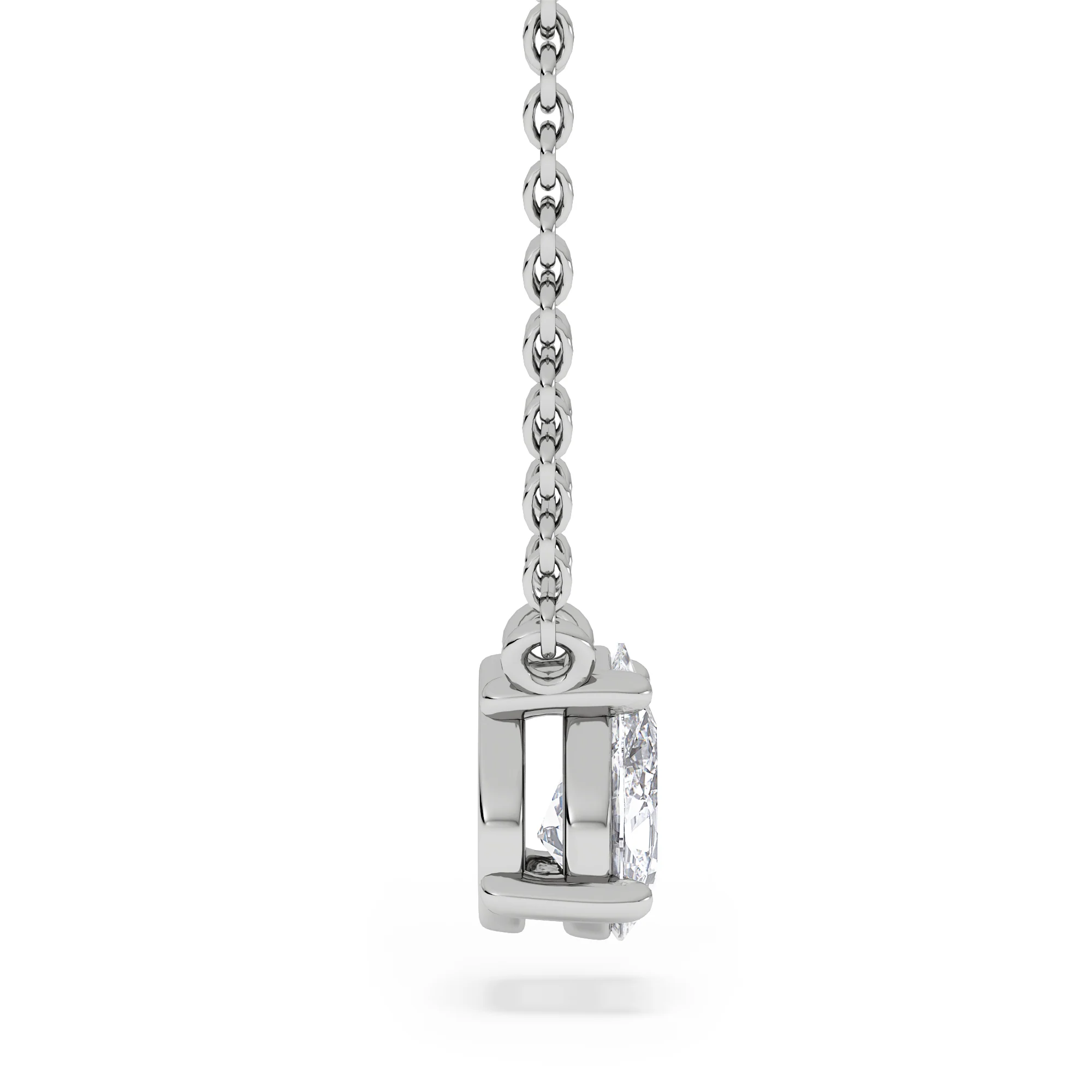 Wanderlust Floating Pear Cut Lab Diamond Solitaire Neclace in 0.50ct H/SI 9K White Gold - Image 5