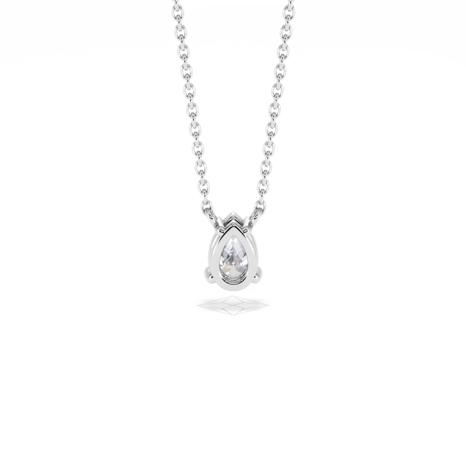 Wanderlust Floating Pear Cut Lab Diamond Solitaire Neclace in 0.50ct H/SI 9K White Gold - Image 51