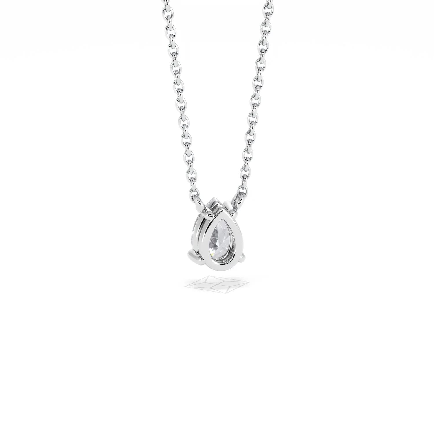 Wanderlust Floating Pear Cut Lab Diamond Solitaire Neclace in 0.50ct H/SI 9K White Gold - Image 54