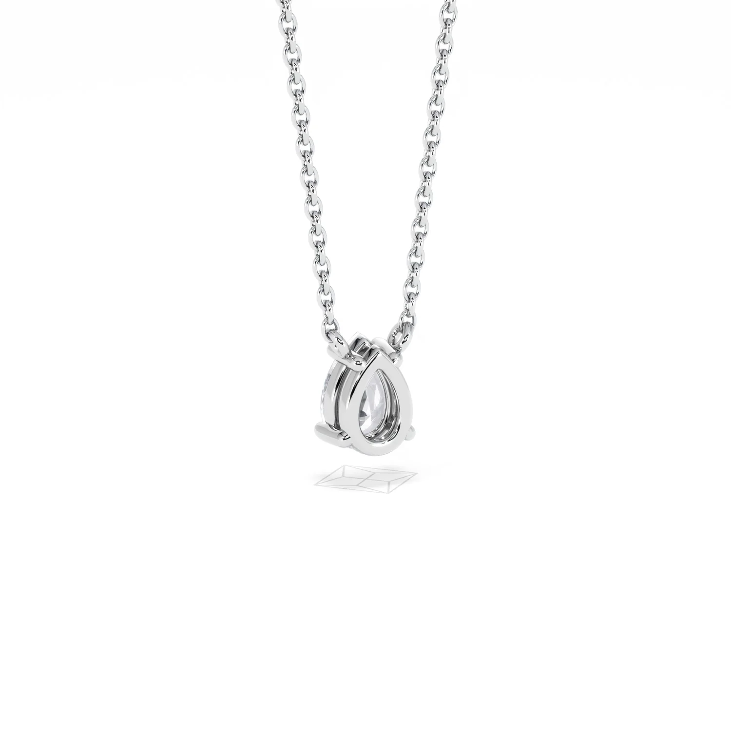 Wanderlust Floating Pear Cut Lab Diamond Solitaire Neclace in 0.50ct H/SI 9K White Gold - Image 56