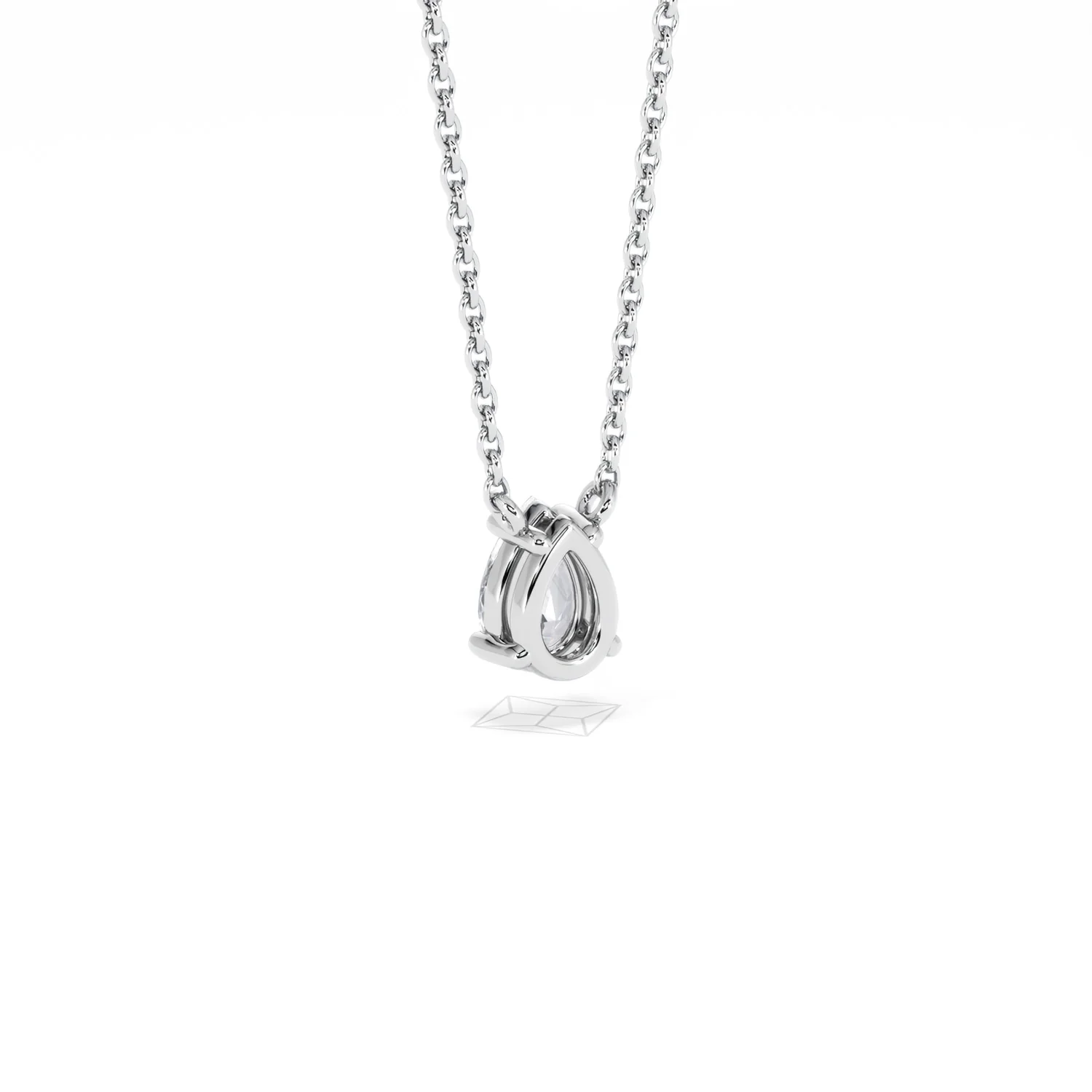 Wanderlust Floating Pear Cut Lab Diamond Solitaire Neclace in 0.50ct H/SI 9K White Gold - Image 57