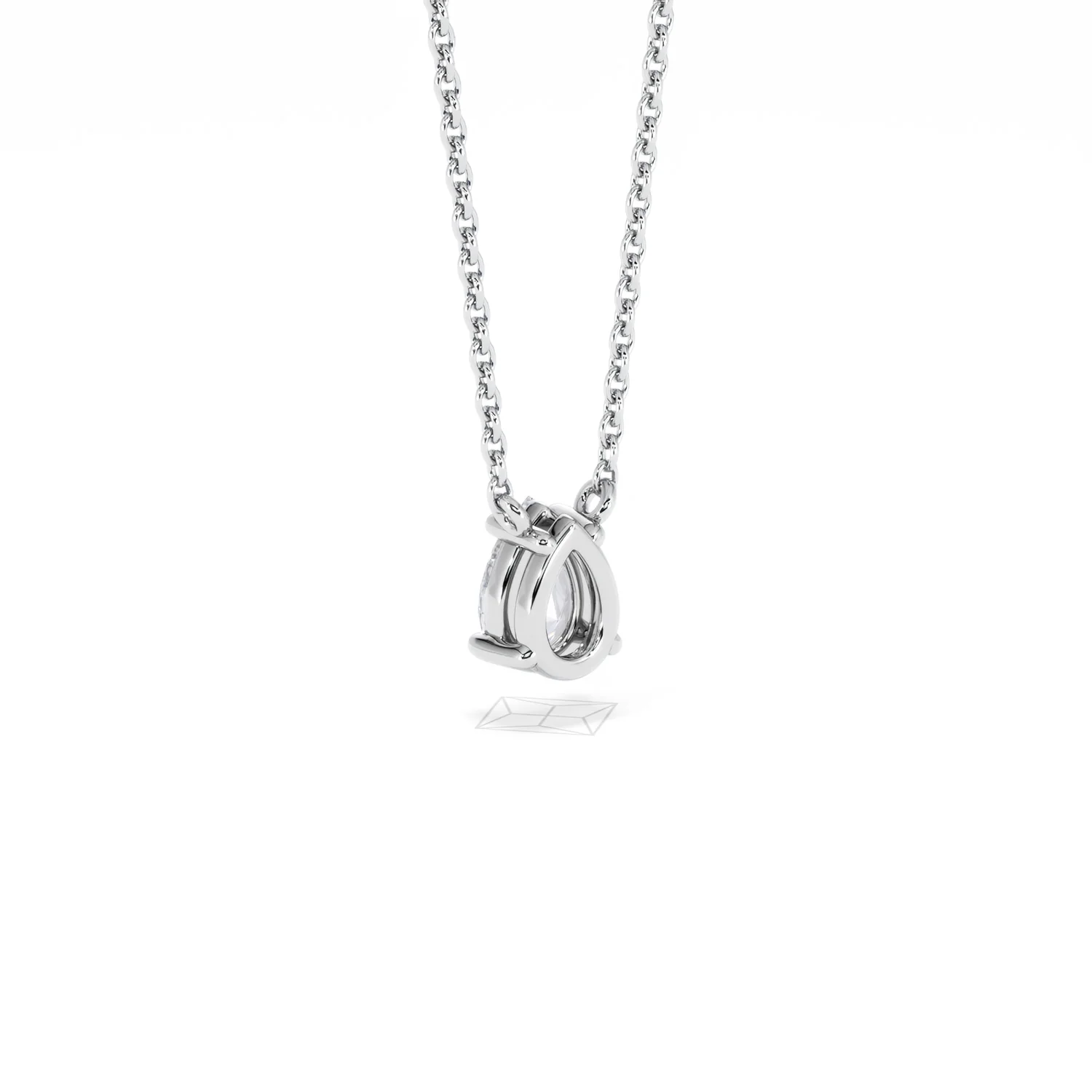 Wanderlust Floating Pear Cut Lab Diamond Solitaire Neclace in 0.50ct H/SI 9K White Gold - Image 58