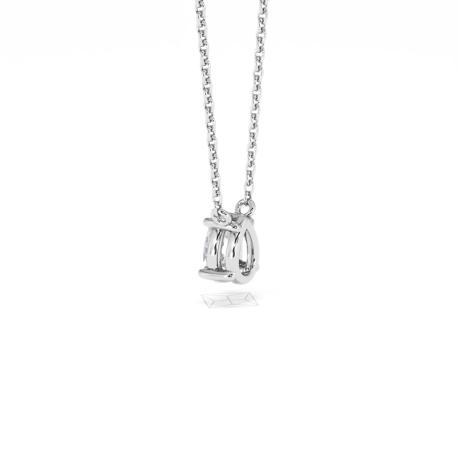 Wanderlust Floating Pear Cut Lab Diamond Solitaire Neclace in 0.50ct H/SI 9K White Gold - Image 63