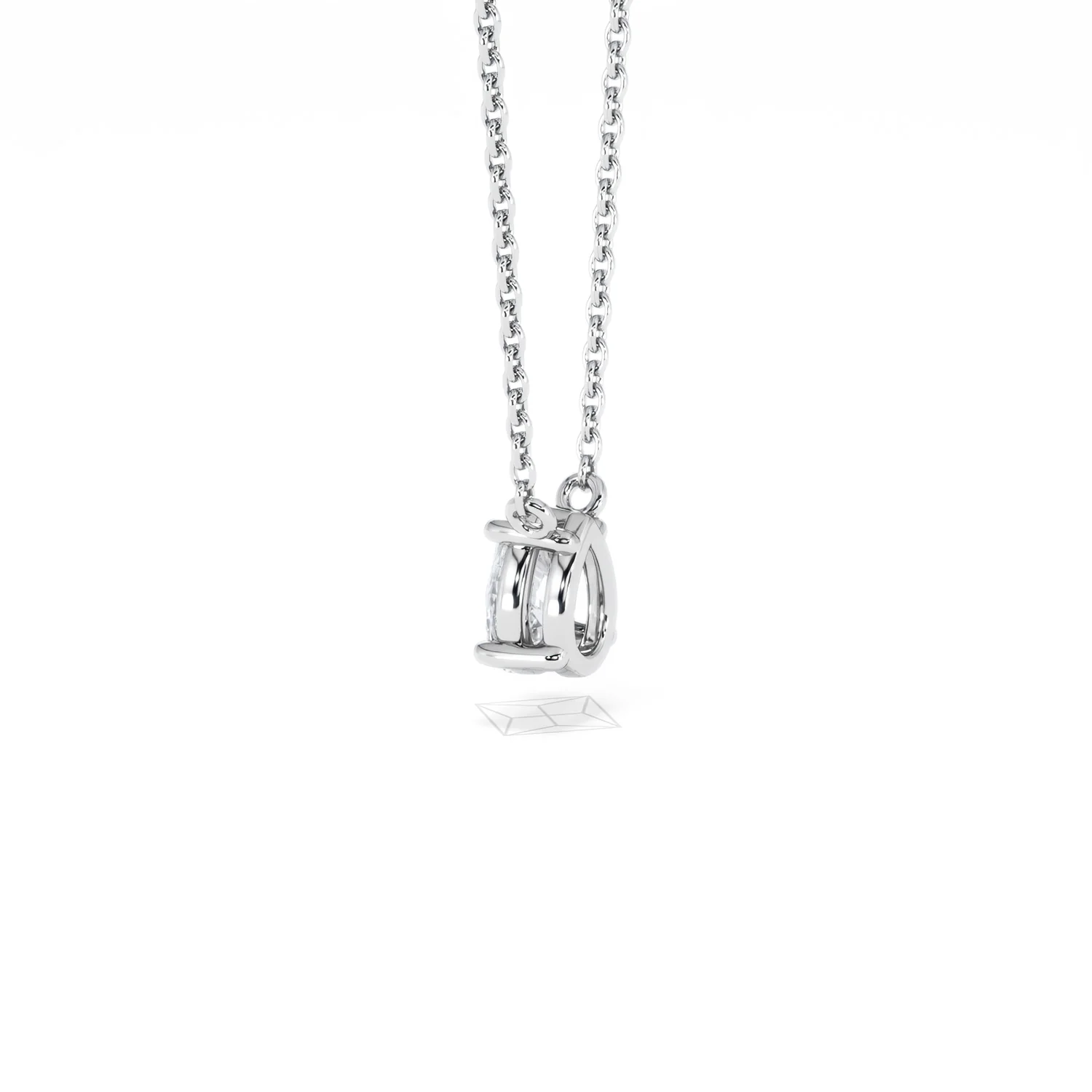 Wanderlust Floating Pear Cut Lab Diamond Solitaire Neclace in 0.50ct H/SI 9K White Gold - Image 64