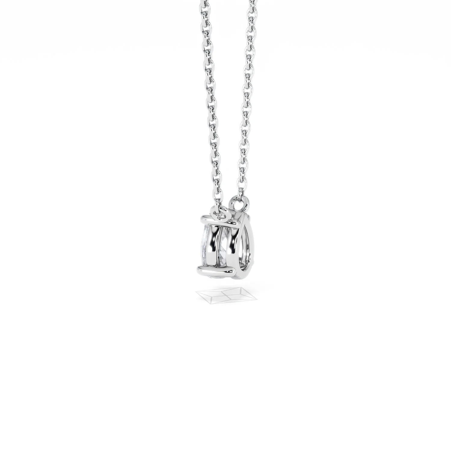Wanderlust Floating Pear Cut Lab Diamond Solitaire Neclace in 0.50ct H/SI 9K White Gold - Image 65