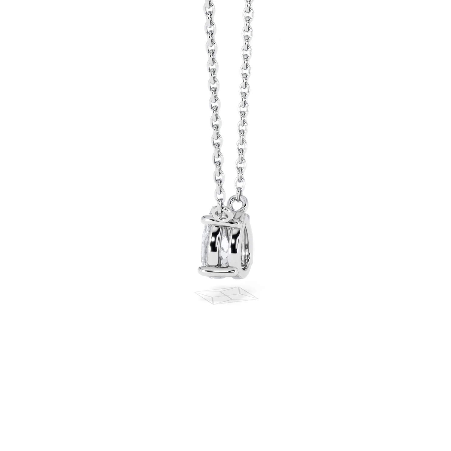 Wanderlust Floating Pear Cut Lab Diamond Solitaire Neclace in 0.50ct H/SI 9K White Gold - Image 66