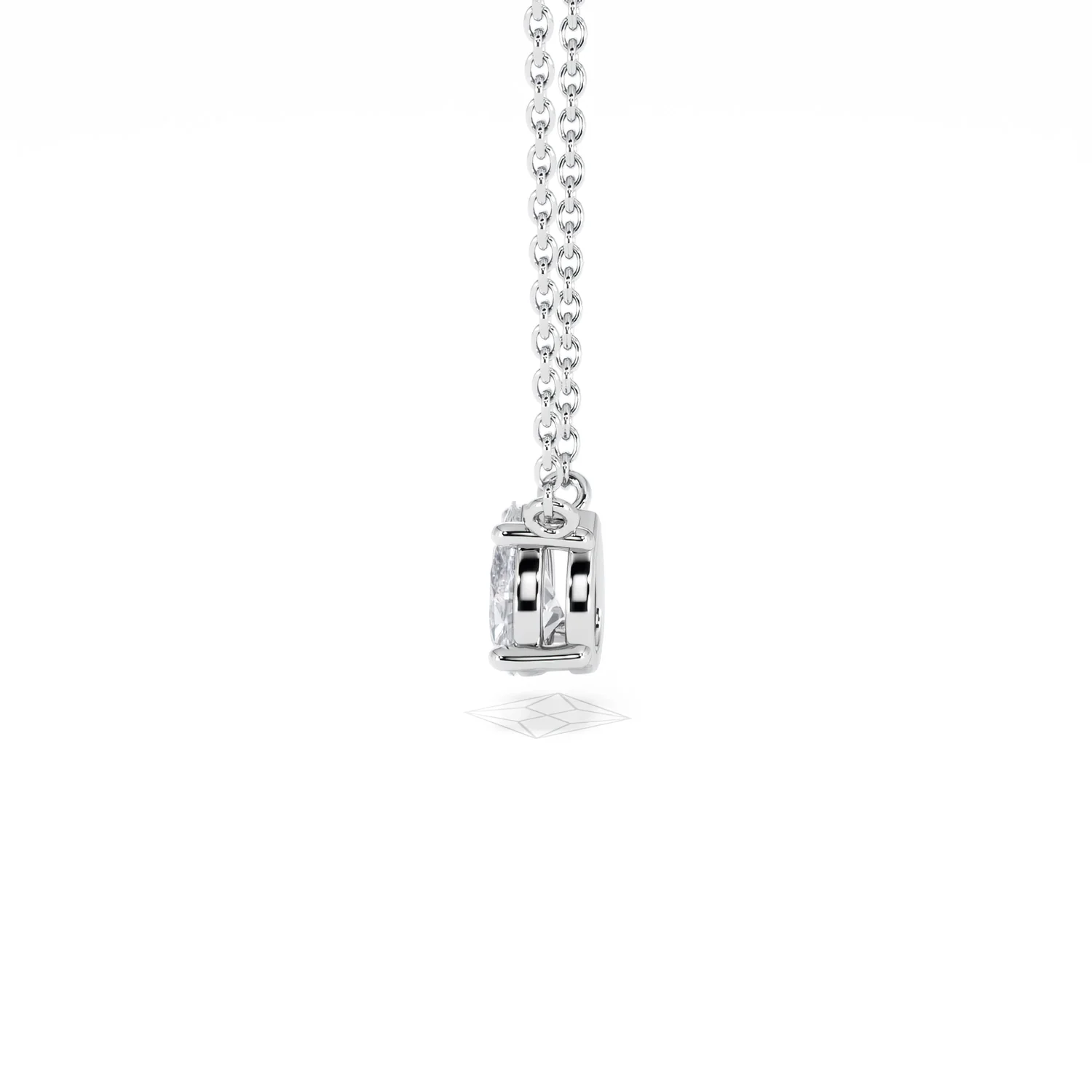 Wanderlust Floating Pear Cut Lab Diamond Solitaire Neclace in 0.50ct H/SI 9K White Gold - Image 69