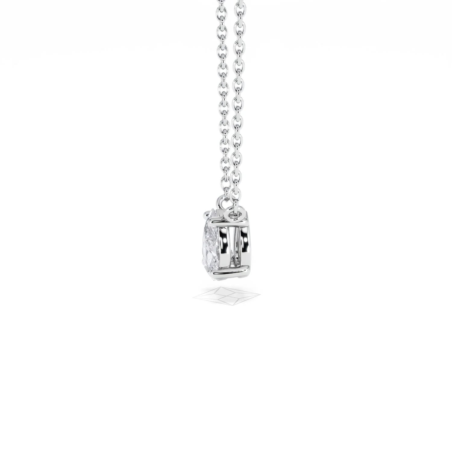 Wanderlust Floating Pear Cut Lab Diamond Solitaire Neclace in 0.50ct H/SI 9K White Gold - Image 73