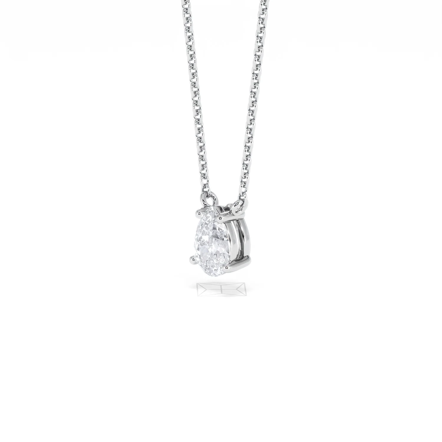 Wanderlust Floating Pear Cut Lab Diamond Solitaire Neclace in 0.50ct H/SI 9K White Gold - Image 81