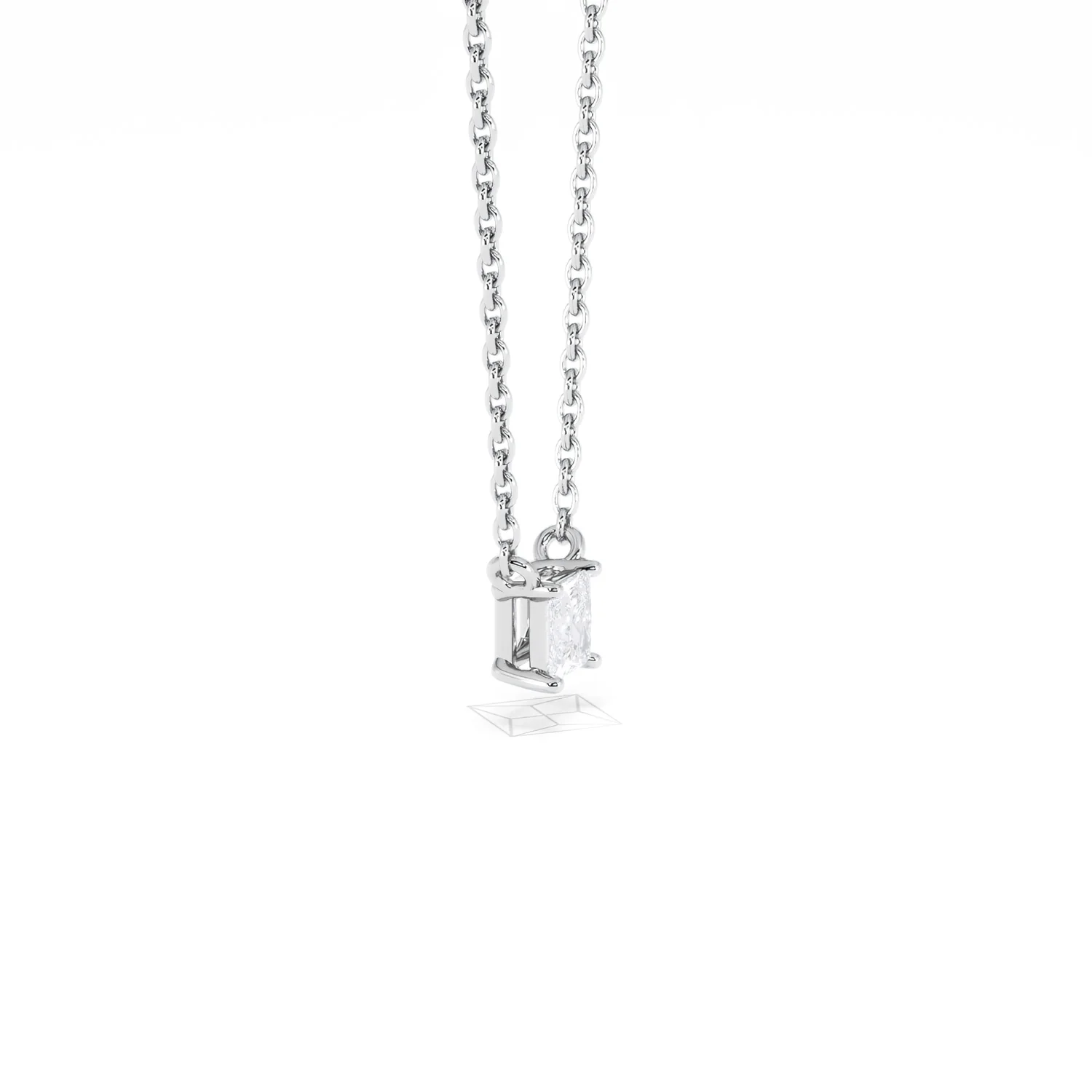 Wanderlust Floating Princess Cut Lab Diamond Solitaire Necklace 0.25ct H/SI in 925 Silver - Image 24