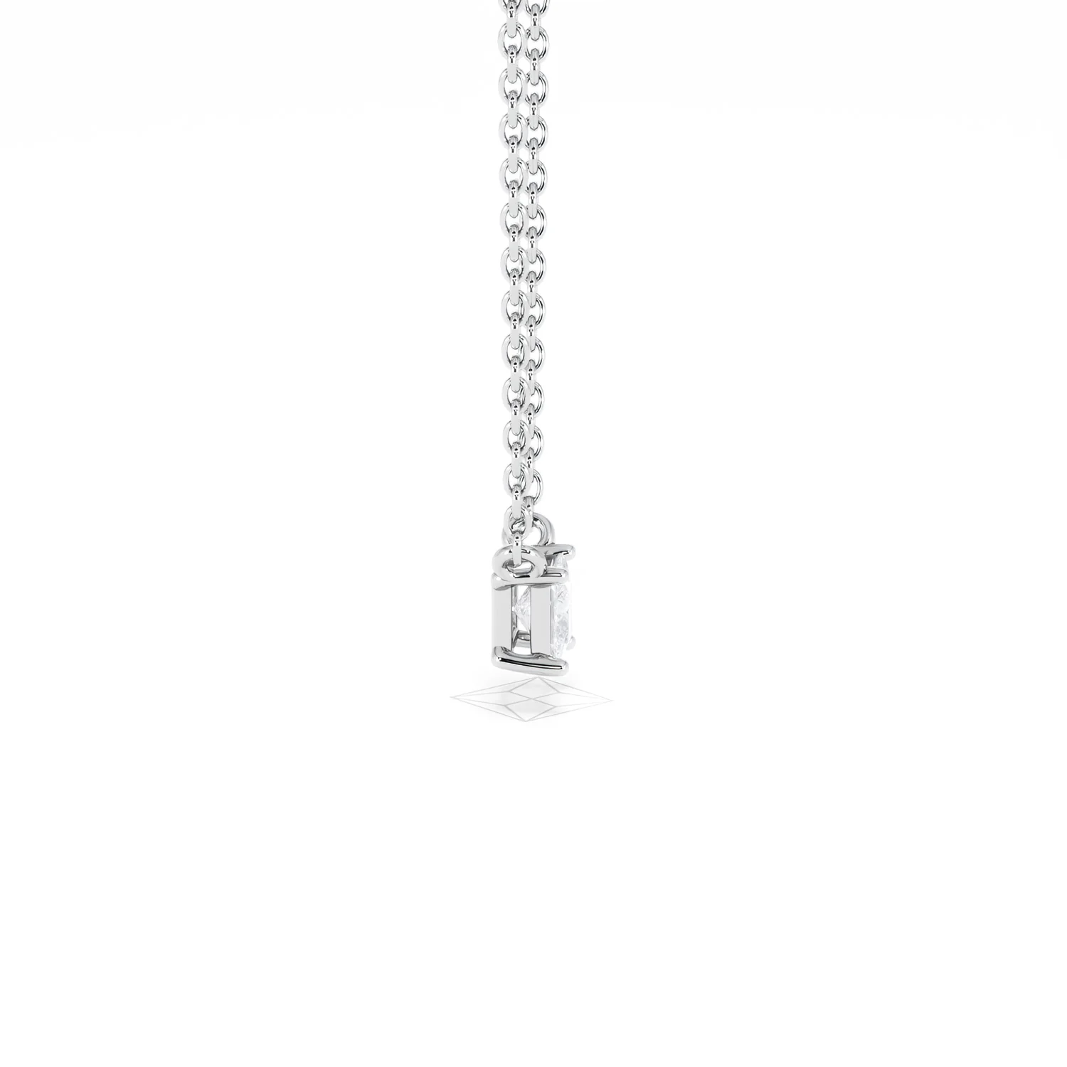 Wanderlust Floating Princess Cut Lab Diamond Solitaire Necklace 0.25ct H/SI in 925 Silver - Image 28