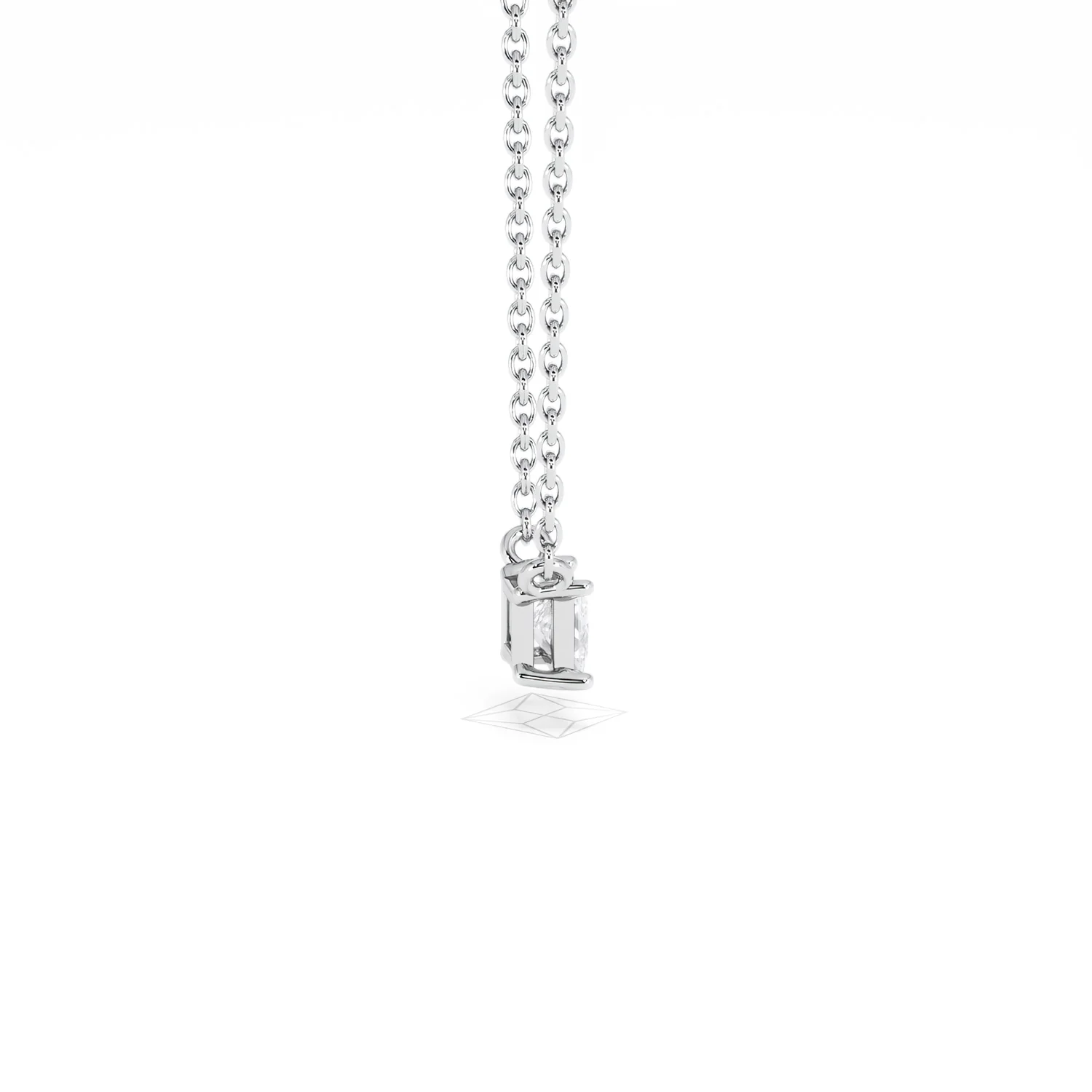 Wanderlust Floating Princess Cut Lab Diamond Solitaire Necklace 0.25ct H/SI in 925 Silver - Image 31