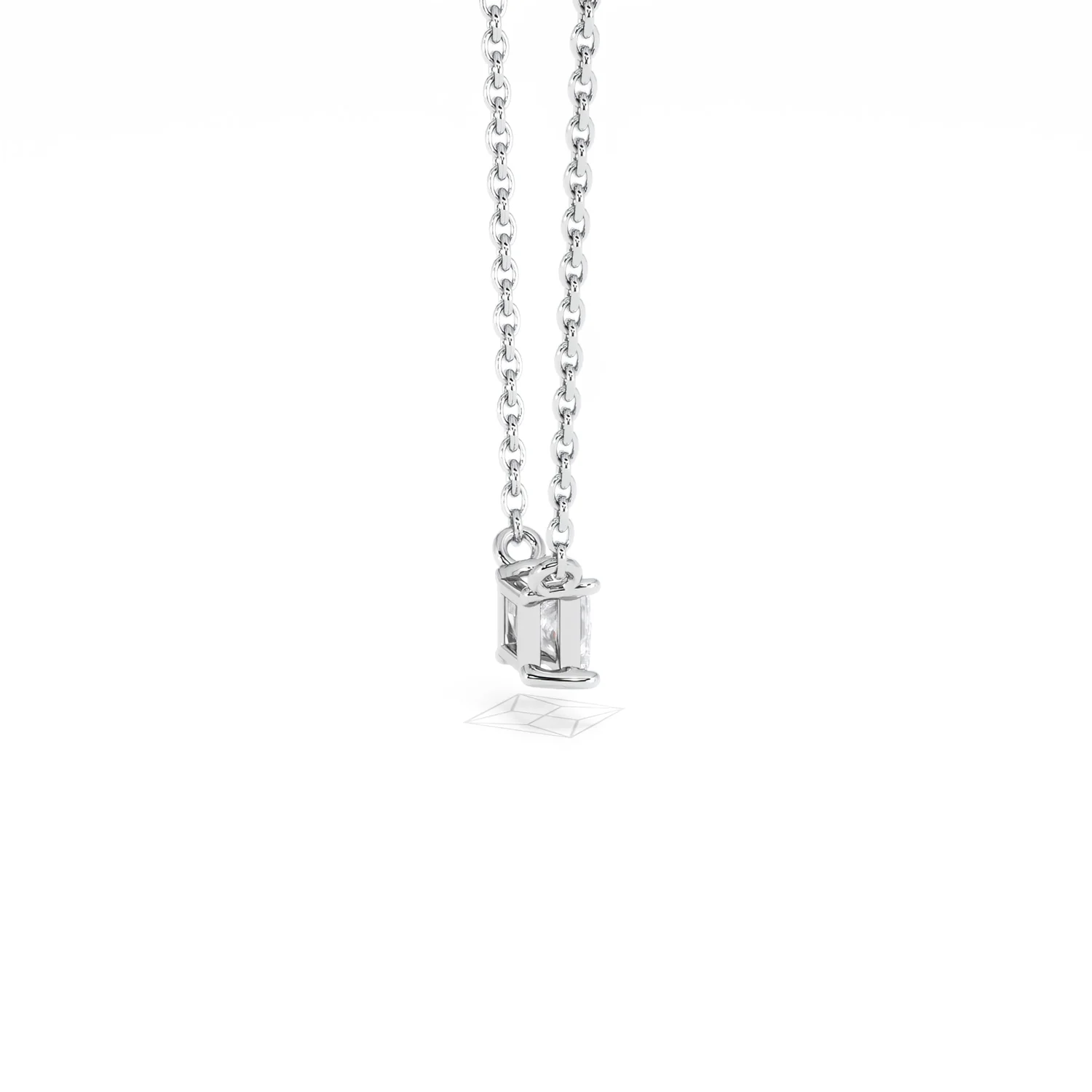 Wanderlust Floating Princess Cut Lab Diamond Solitaire Necklace 0.25ct H/SI in 925 Silver - Image 33