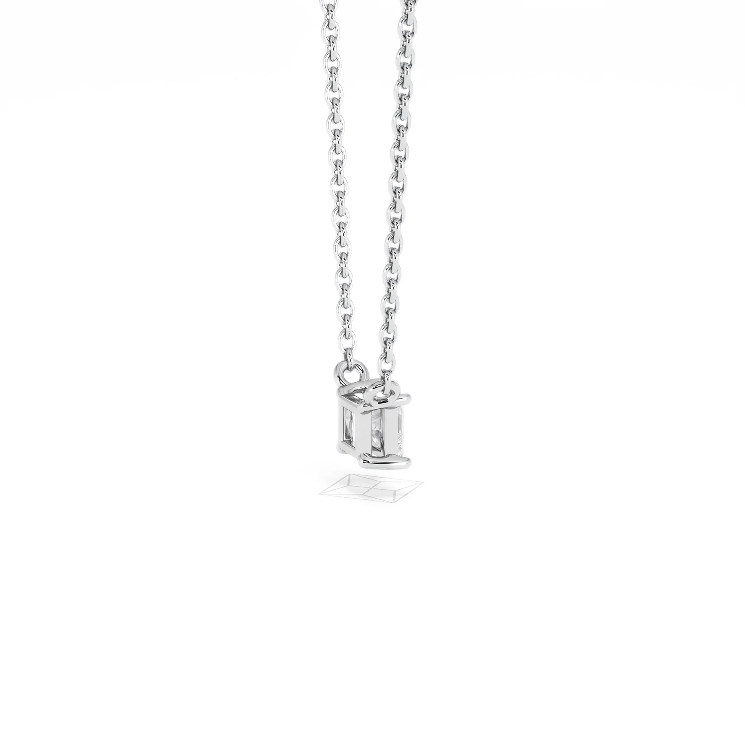 Wanderlust Floating Princess Cut Lab Diamond Solitaire Necklace 0.25ct H/SI in 925 Silver - Image 34