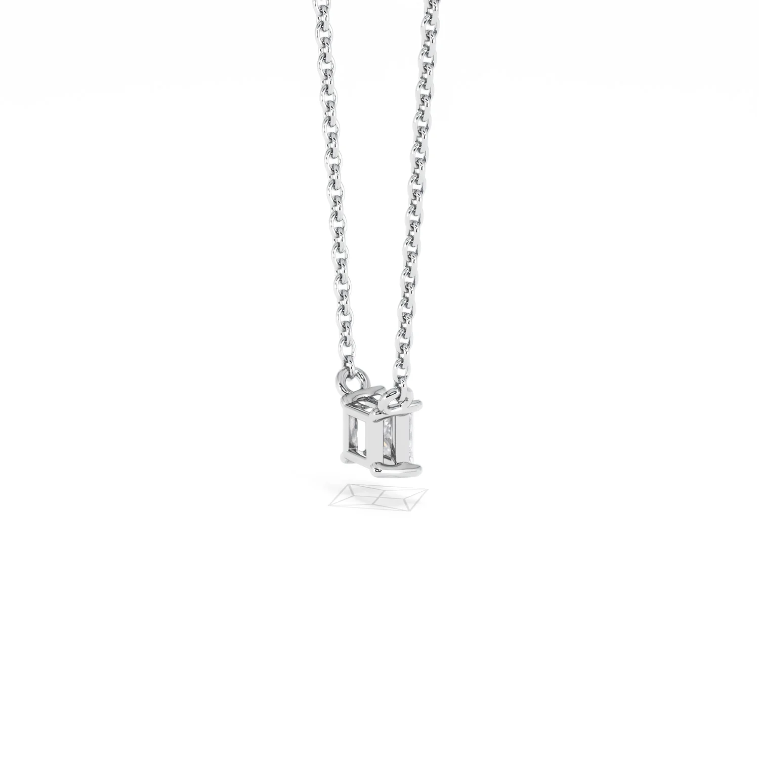 Wanderlust Floating Princess Cut Lab Diamond Solitaire Necklace 0.25ct H/SI in 925 Silver - Image 36