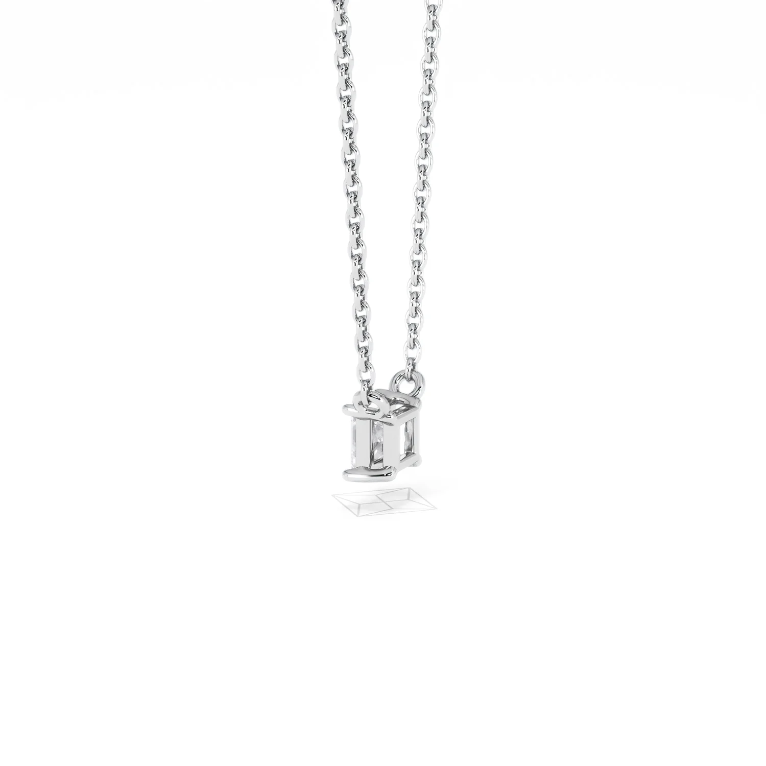 Wanderlust Floating Princess Cut Lab Diamond Solitaire Necklace 0.25ct H/SI in 925 Silver - Image 63
