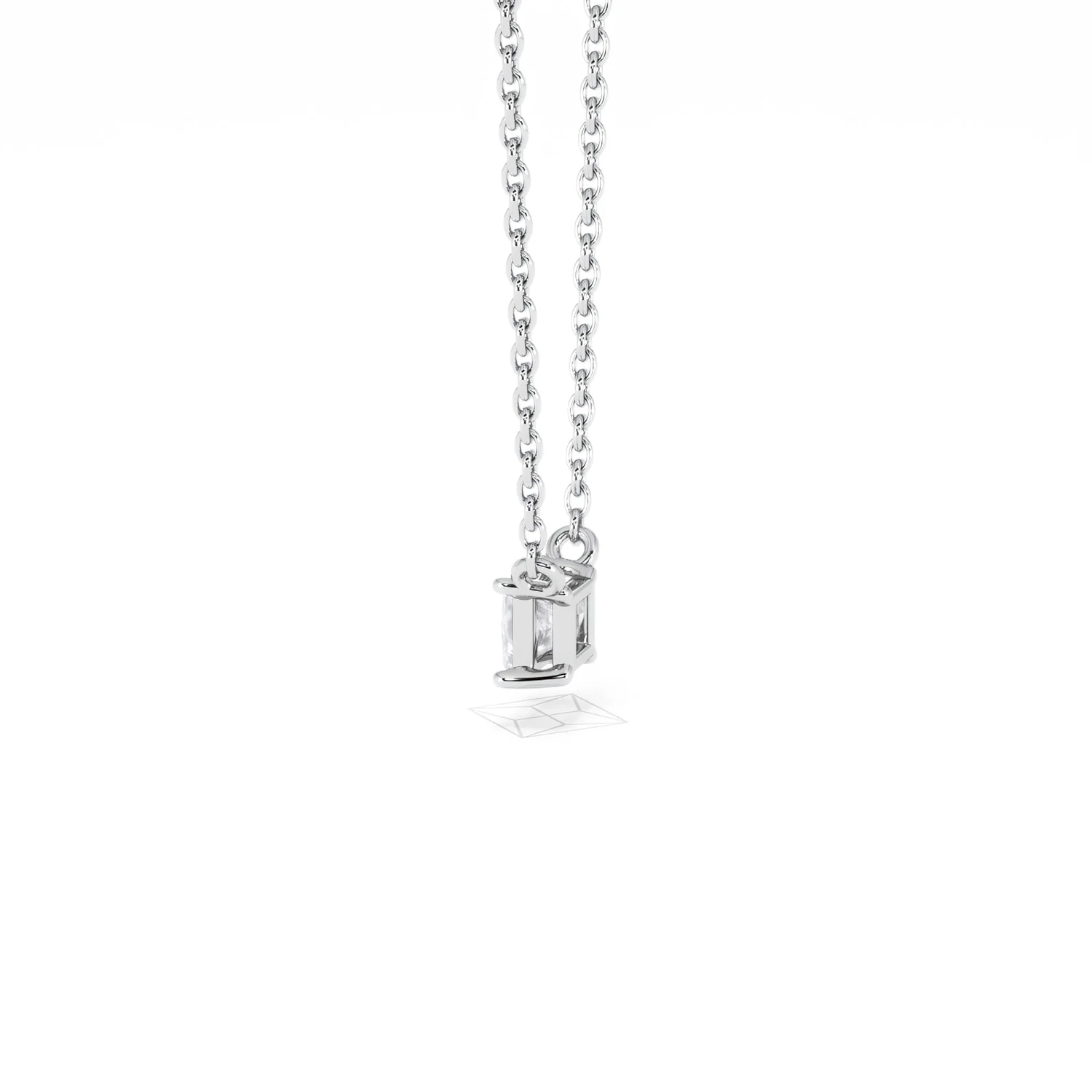 Wanderlust Floating Princess Cut Lab Diamond Solitaire Necklace 0.25ct H/SI in 925 Silver - Image 65