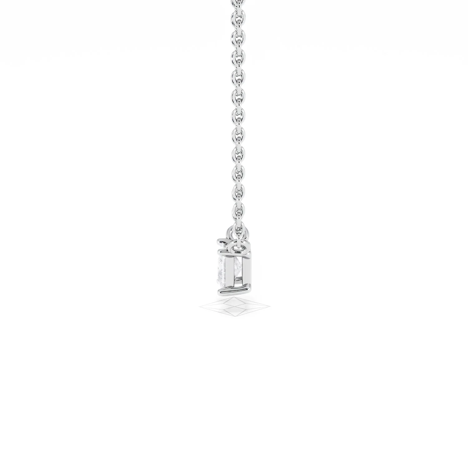 Wanderlust Floating Princess Cut Lab Diamond Solitaire Necklace 0.25ct H/SI in 925 Silver - Image 69