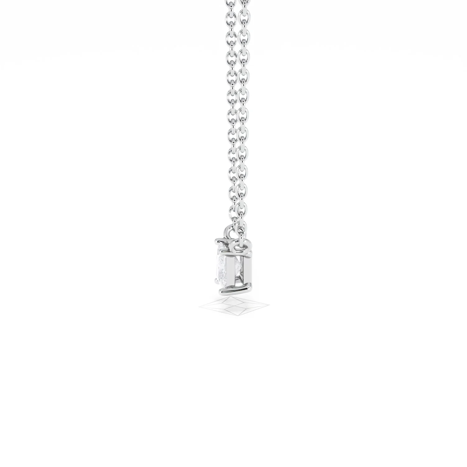Wanderlust Floating Princess Cut Lab Diamond Solitaire Necklace 0.25ct H/SI in 925 Silver - Image 70