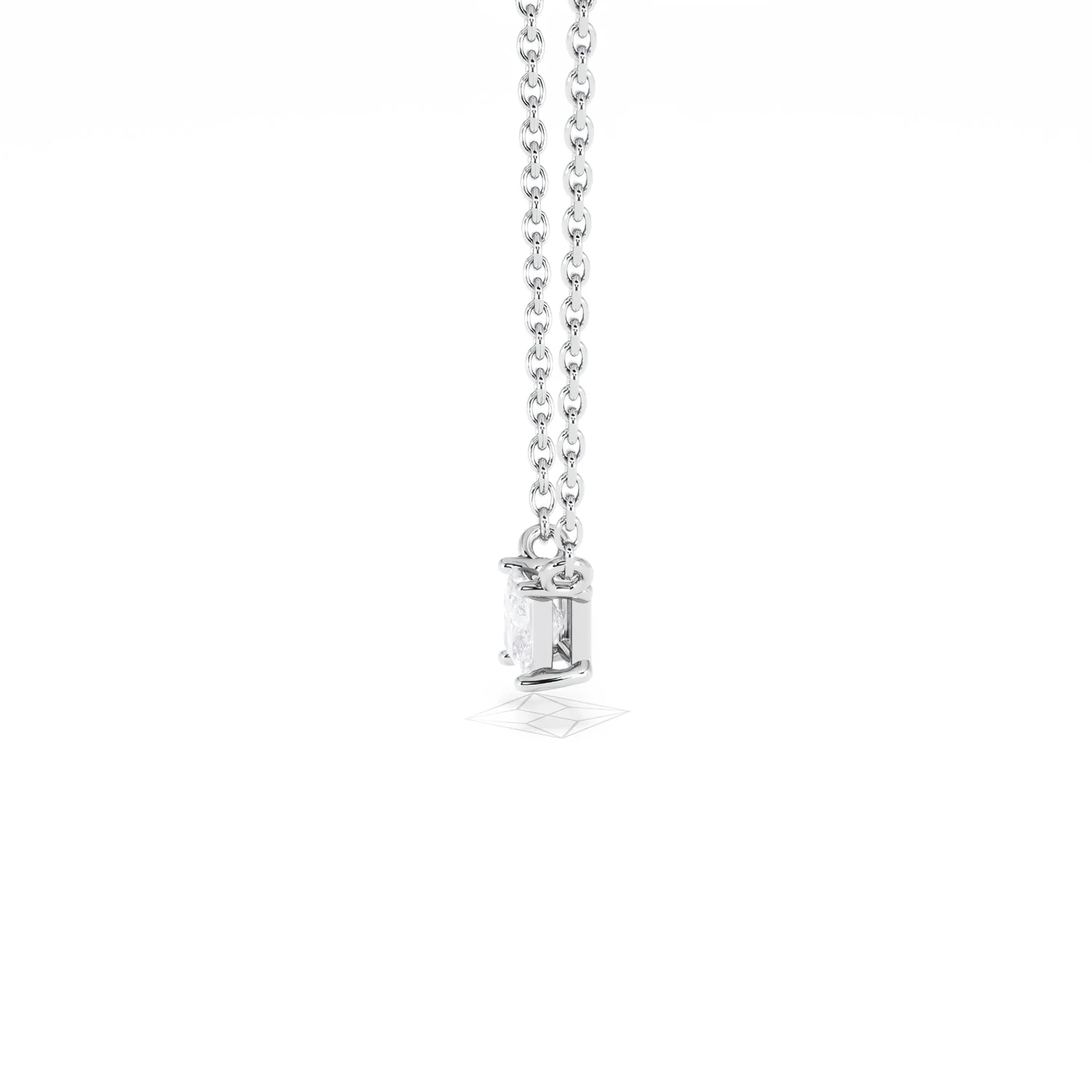 Wanderlust Floating Princess Cut Lab Diamond Solitaire Necklace 0.25ct H/SI in 925 Silver - Image 71