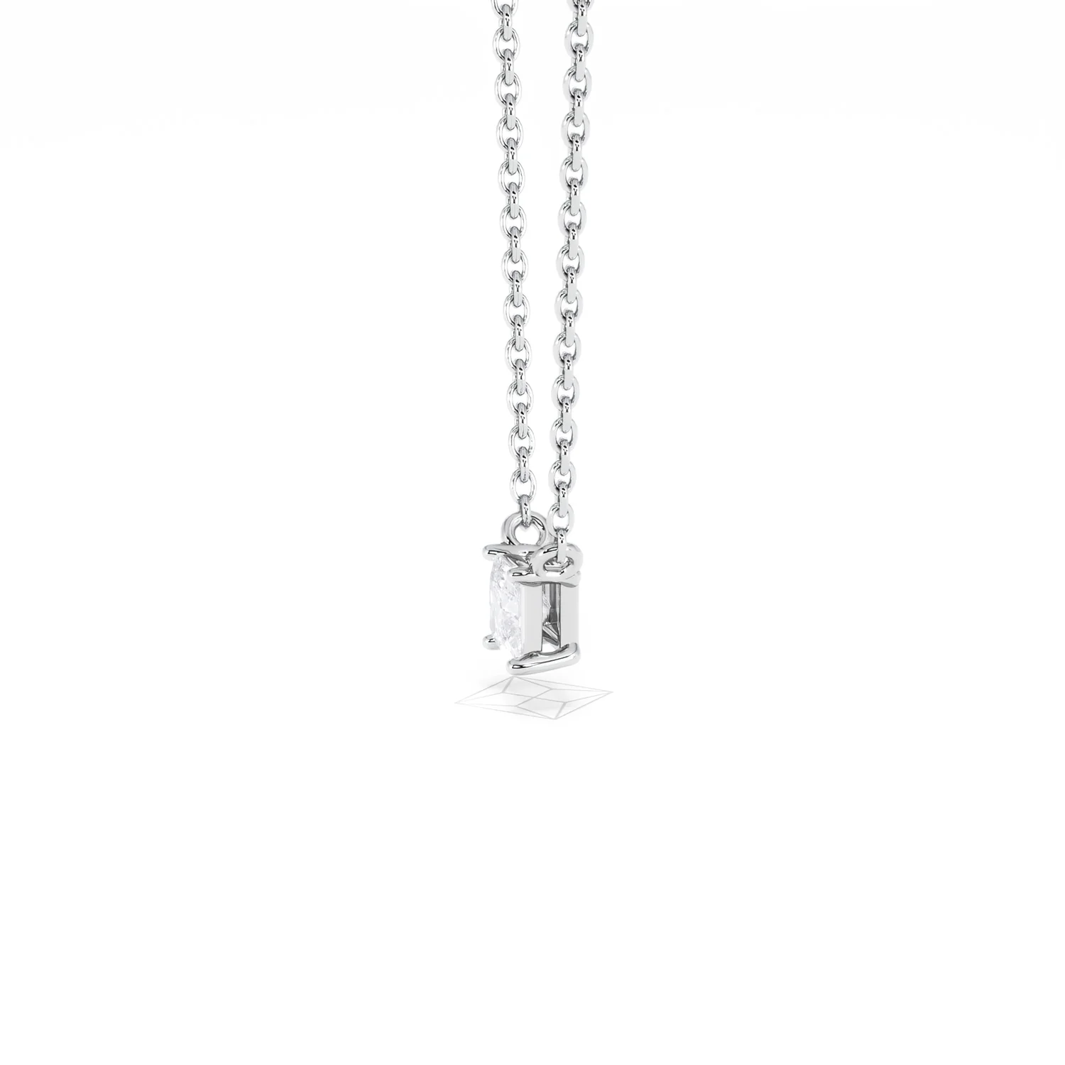 Wanderlust Floating Princess Cut Lab Diamond Solitaire Necklace 0.25ct H/SI in 925 Silver - Image 72