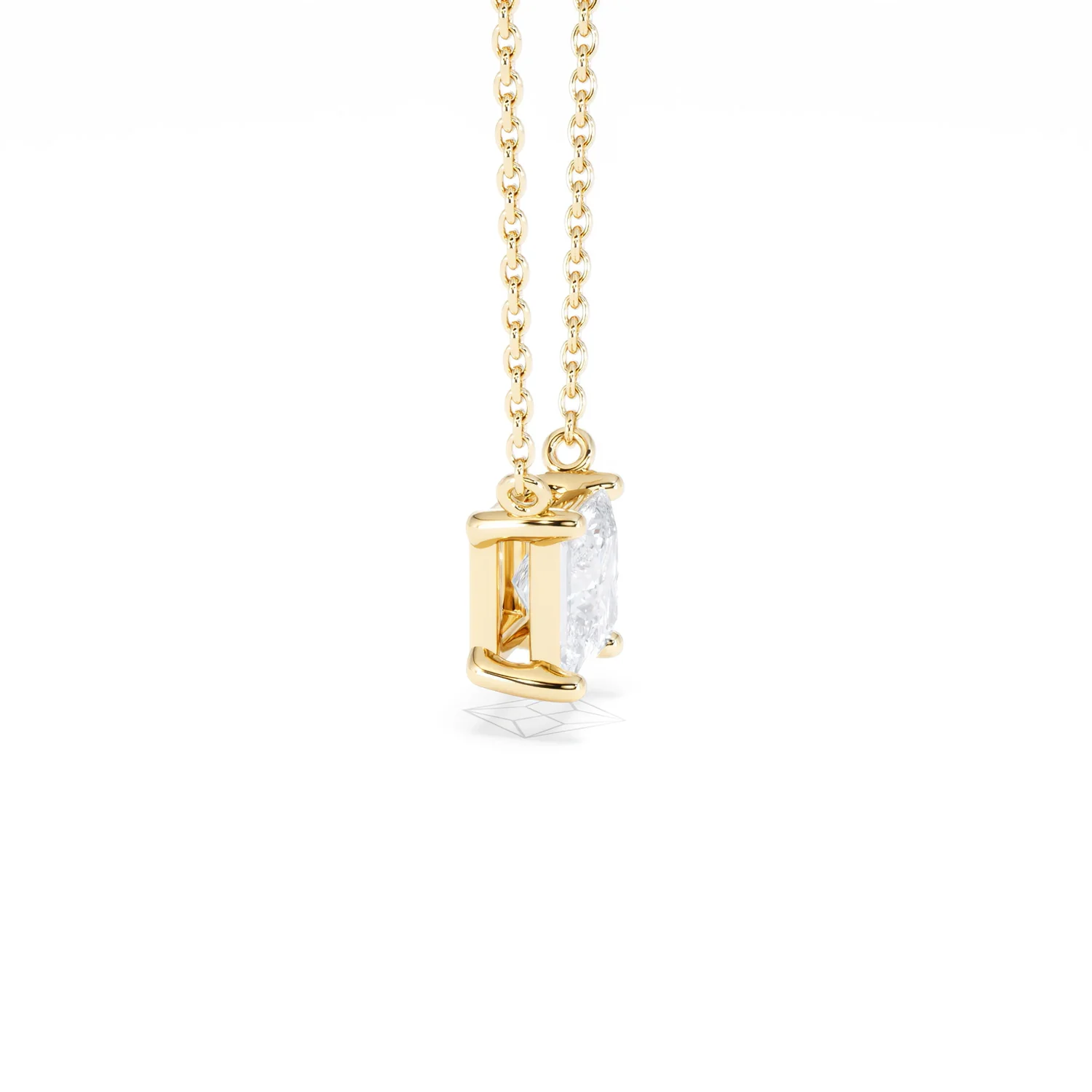 Wanderlust Floating Princess Cut Lab Diamond Solitaire Necklace 1.00ct H/SI in 9K Gold - Image 27