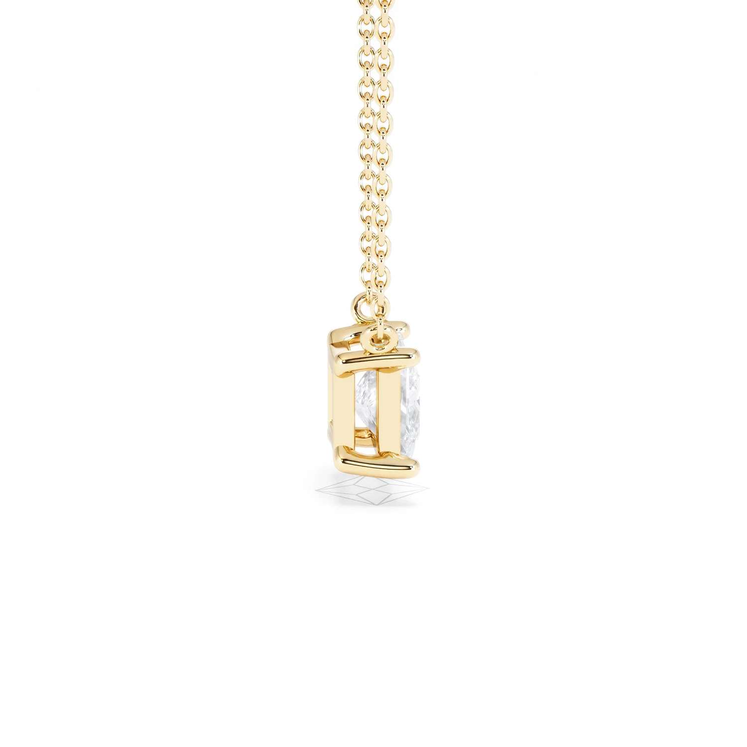 Wanderlust Floating Princess Cut Lab Diamond Solitaire Necklace 1.00ct H/SI in 9K Gold - Image 31