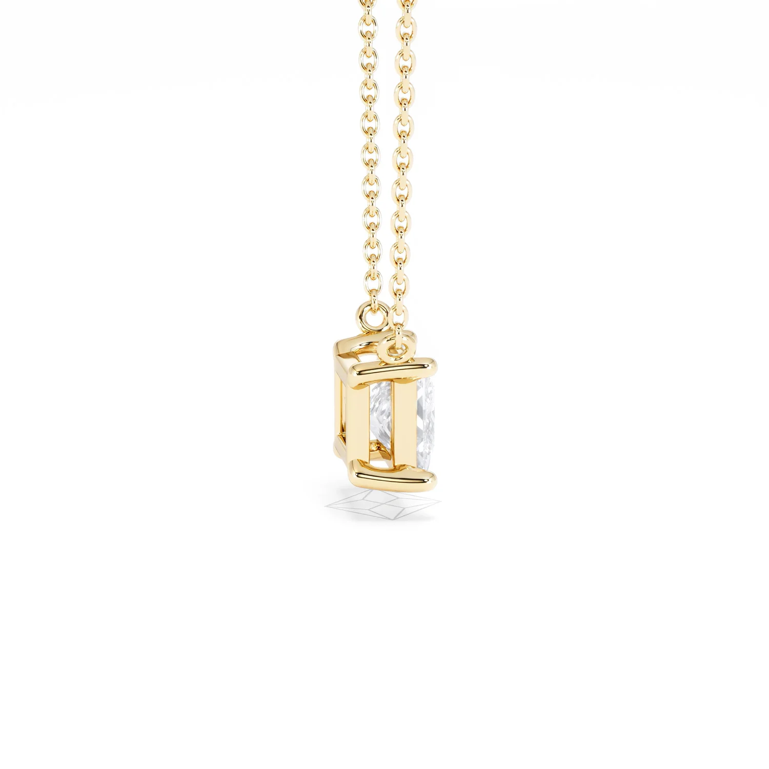 Wanderlust Floating Princess Cut Lab Diamond Solitaire Necklace 1.00ct H/SI in 9K Gold - Image 32