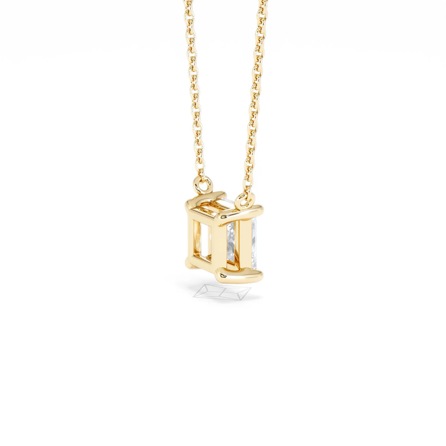 Wanderlust Floating Princess Cut Lab Diamond Solitaire Necklace 1.00ct H/SI in 9K Gold - Image 37