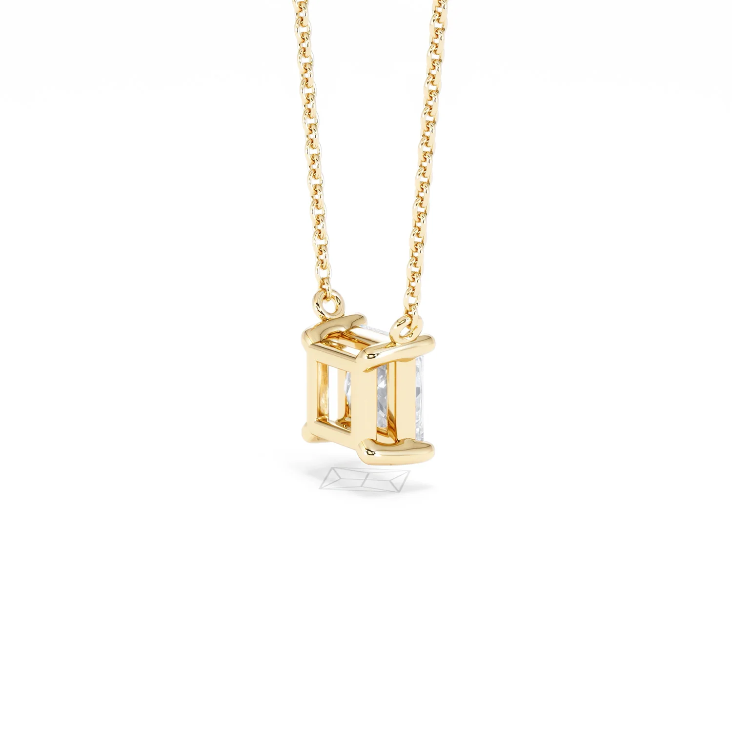 Wanderlust Floating Princess Cut Lab Diamond Solitaire Necklace 1.00ct H/SI in 9K Gold - Image 38