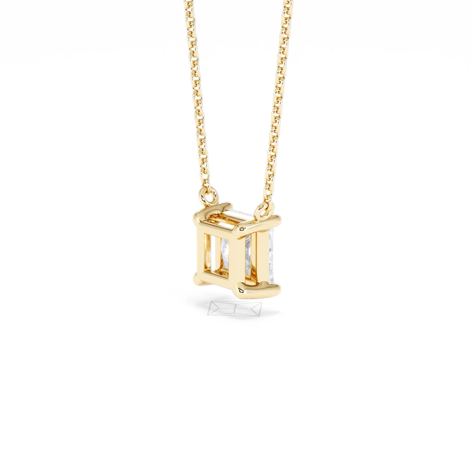 Wanderlust Floating Princess Cut Lab Diamond Solitaire Necklace 1.00ct H/SI in 9K Gold - Image 39