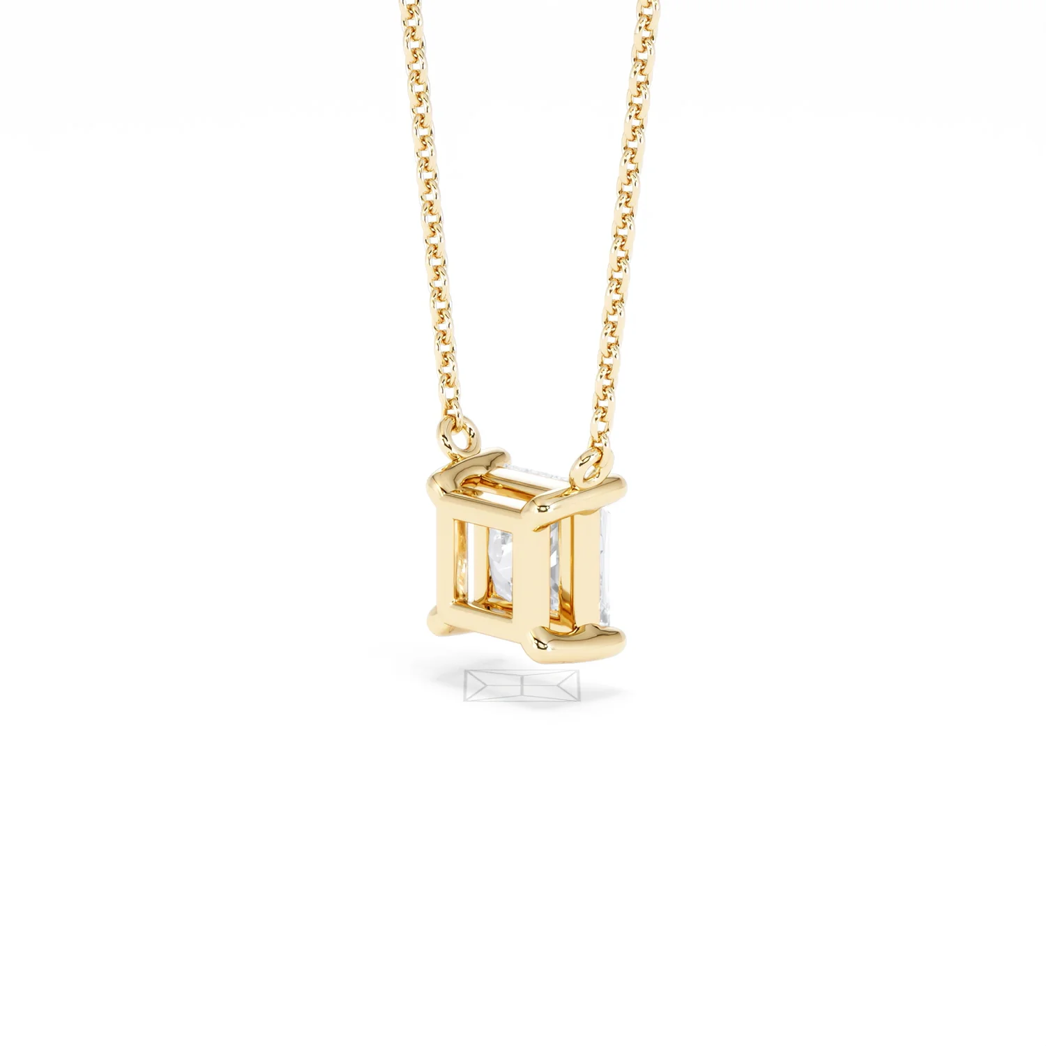 Wanderlust Floating Princess Cut Lab Diamond Solitaire Necklace 1.00ct H/SI in 9K Gold - Image 40