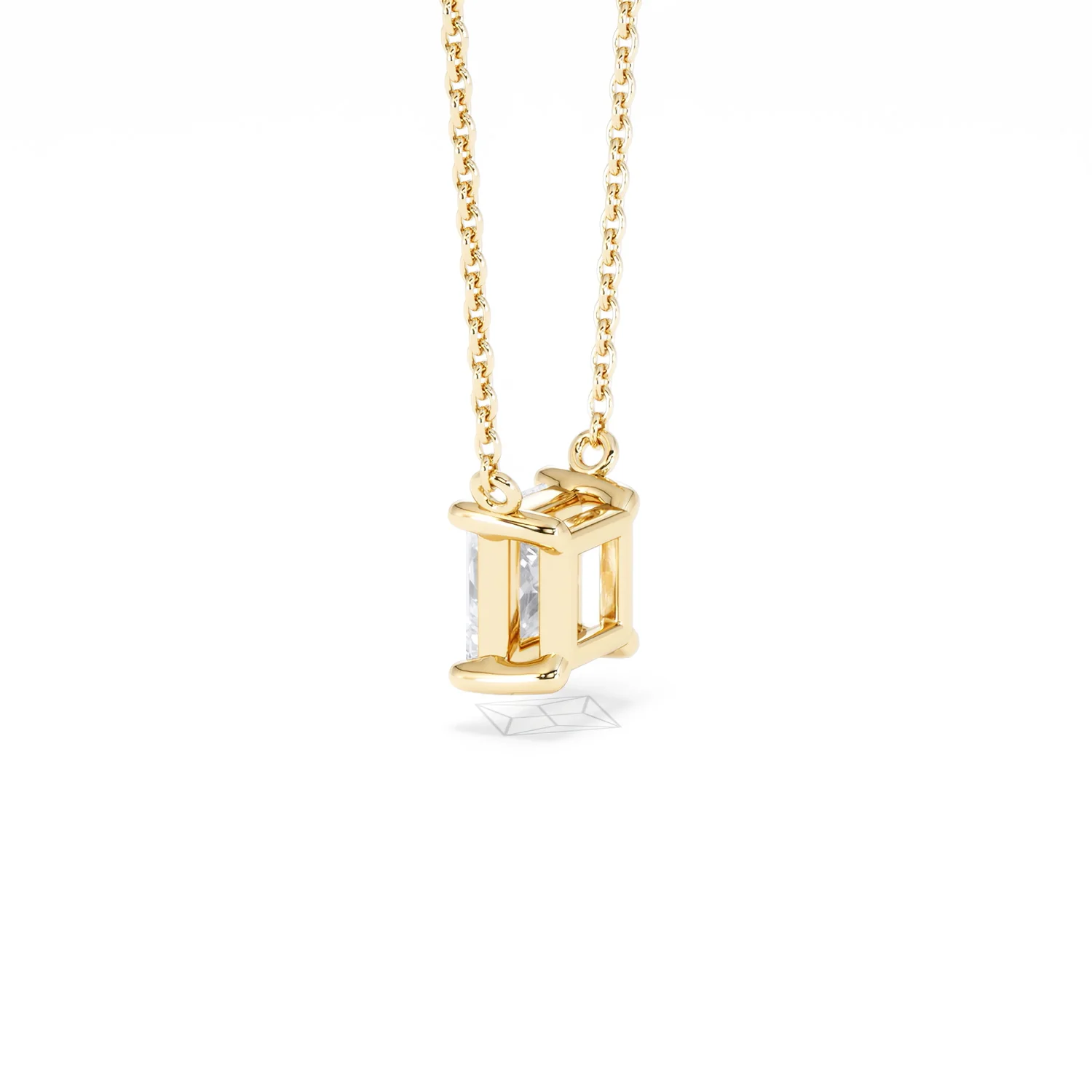 Wanderlust Floating Princess Cut Lab Diamond Solitaire Necklace 1.00ct H/SI in 9K Gold - Image 63