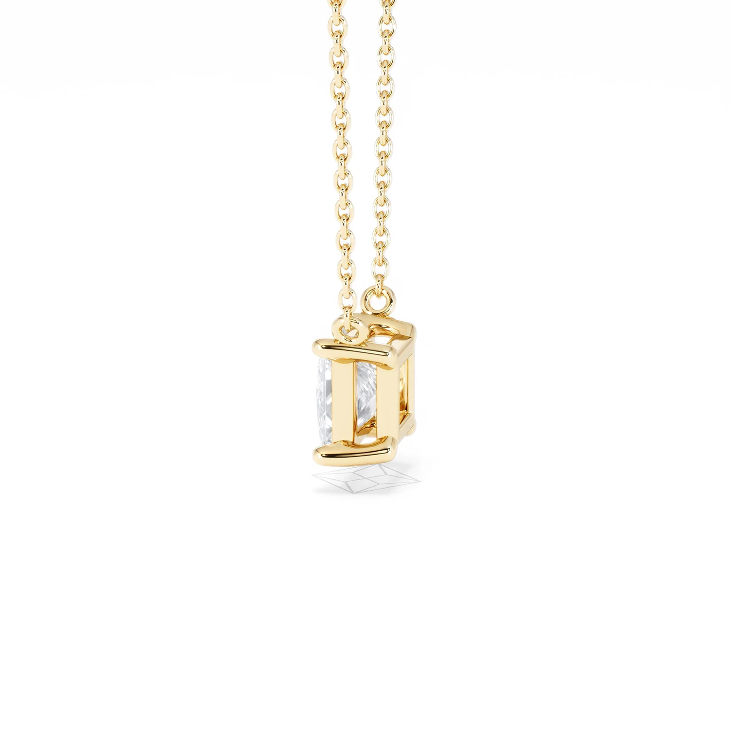 Wanderlust Floating Princess Cut Lab Diamond Solitaire Necklace 1.00ct H/SI in 9K Gold - Image 67