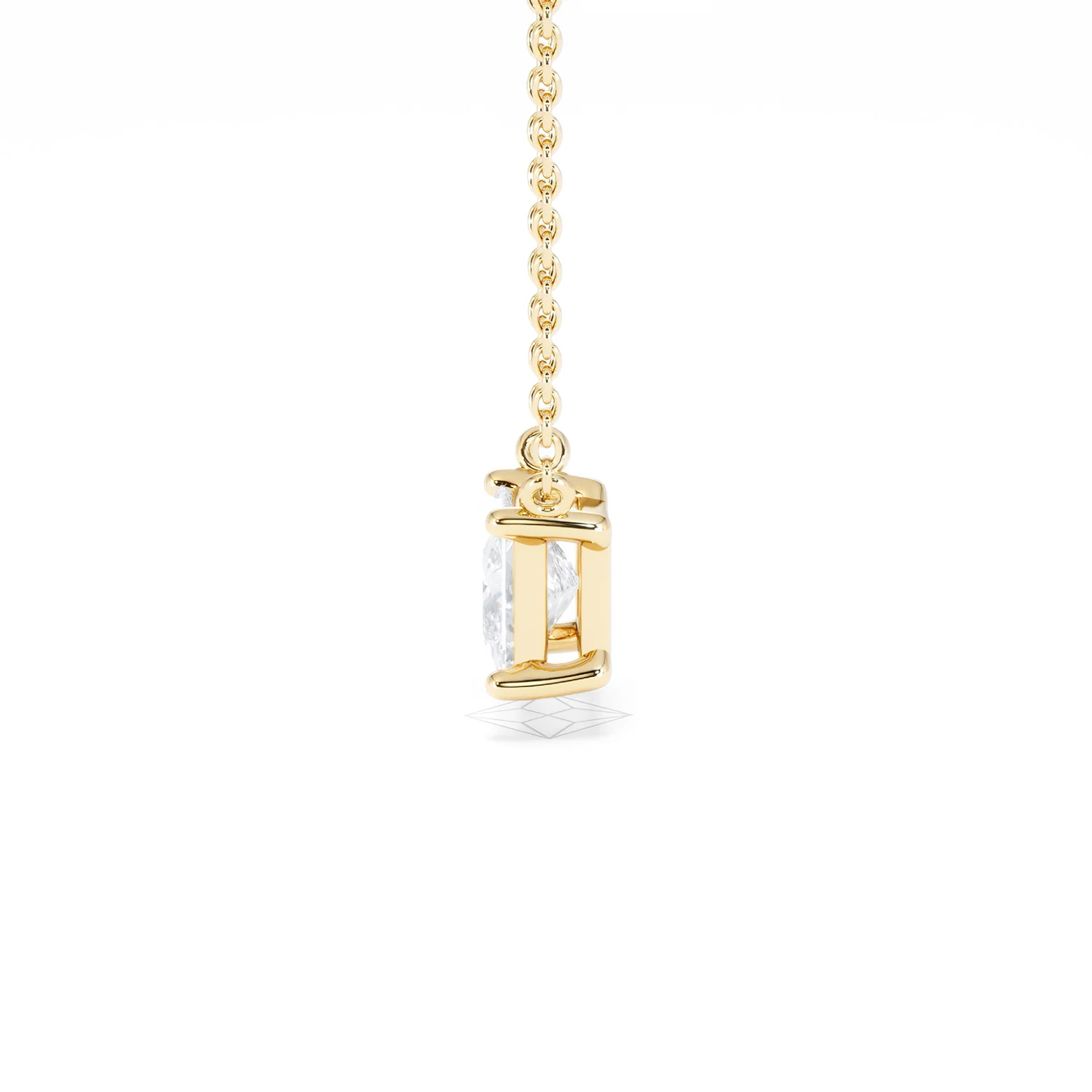 Wanderlust Floating Princess Cut Lab Diamond Solitaire Necklace 1.00ct H/SI in 9K Gold - Image 70