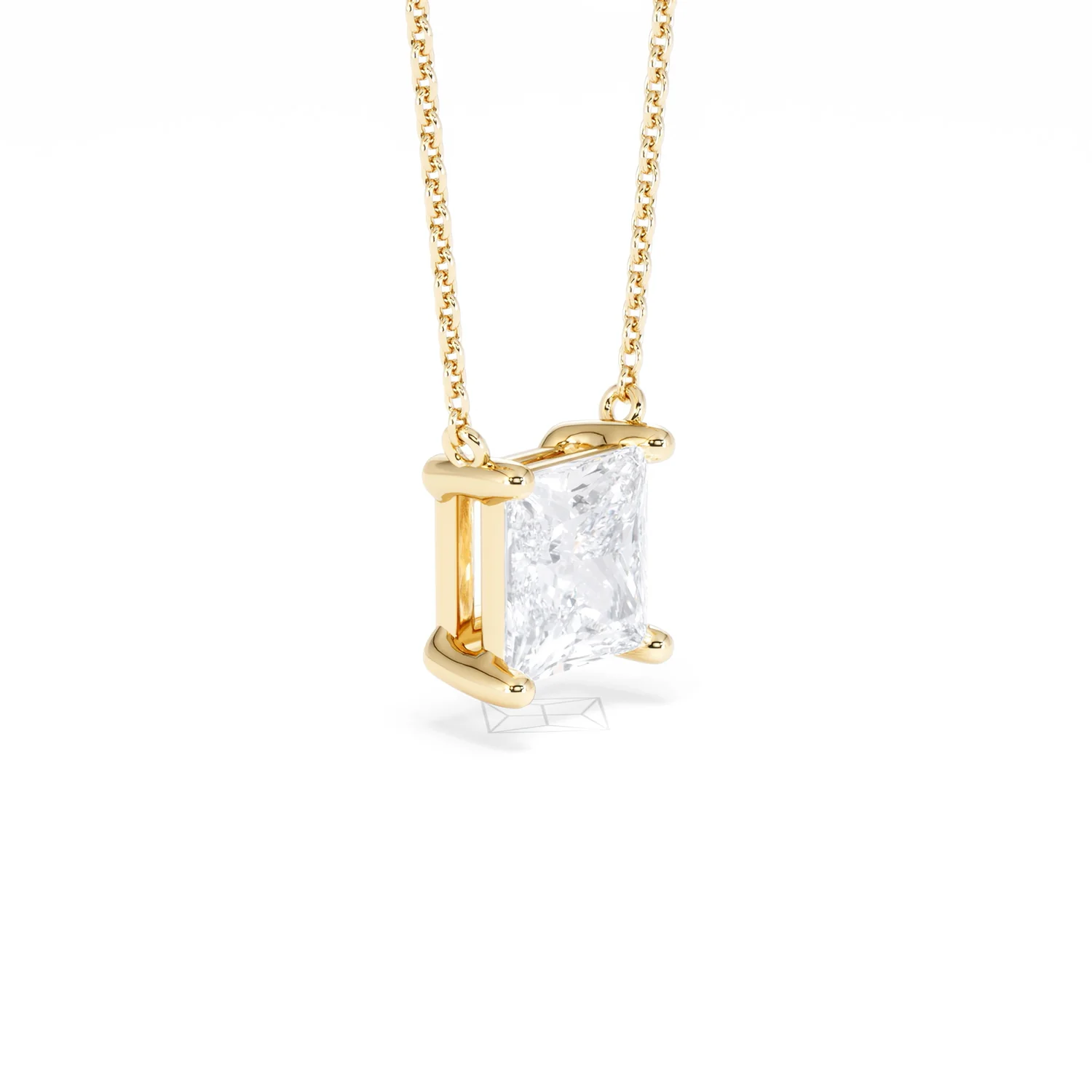 Wanderlust Floating Princess Cut Lab Diamond Solitaire Necklace 2.00ct H/SI in 9K Gold - Image 22