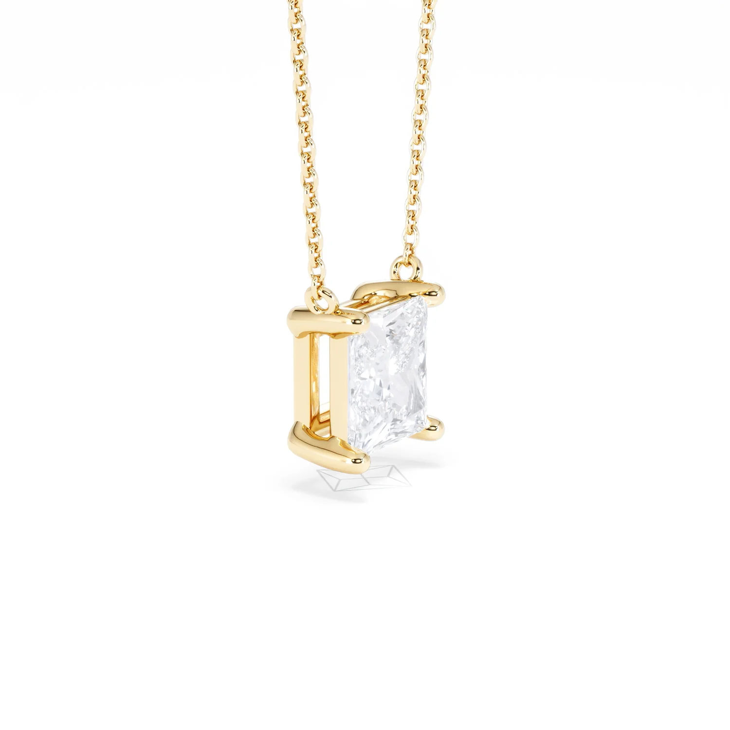 Wanderlust Floating Princess Cut Lab Diamond Solitaire Necklace 2.00ct H/SI in 9K Gold - Image 24
